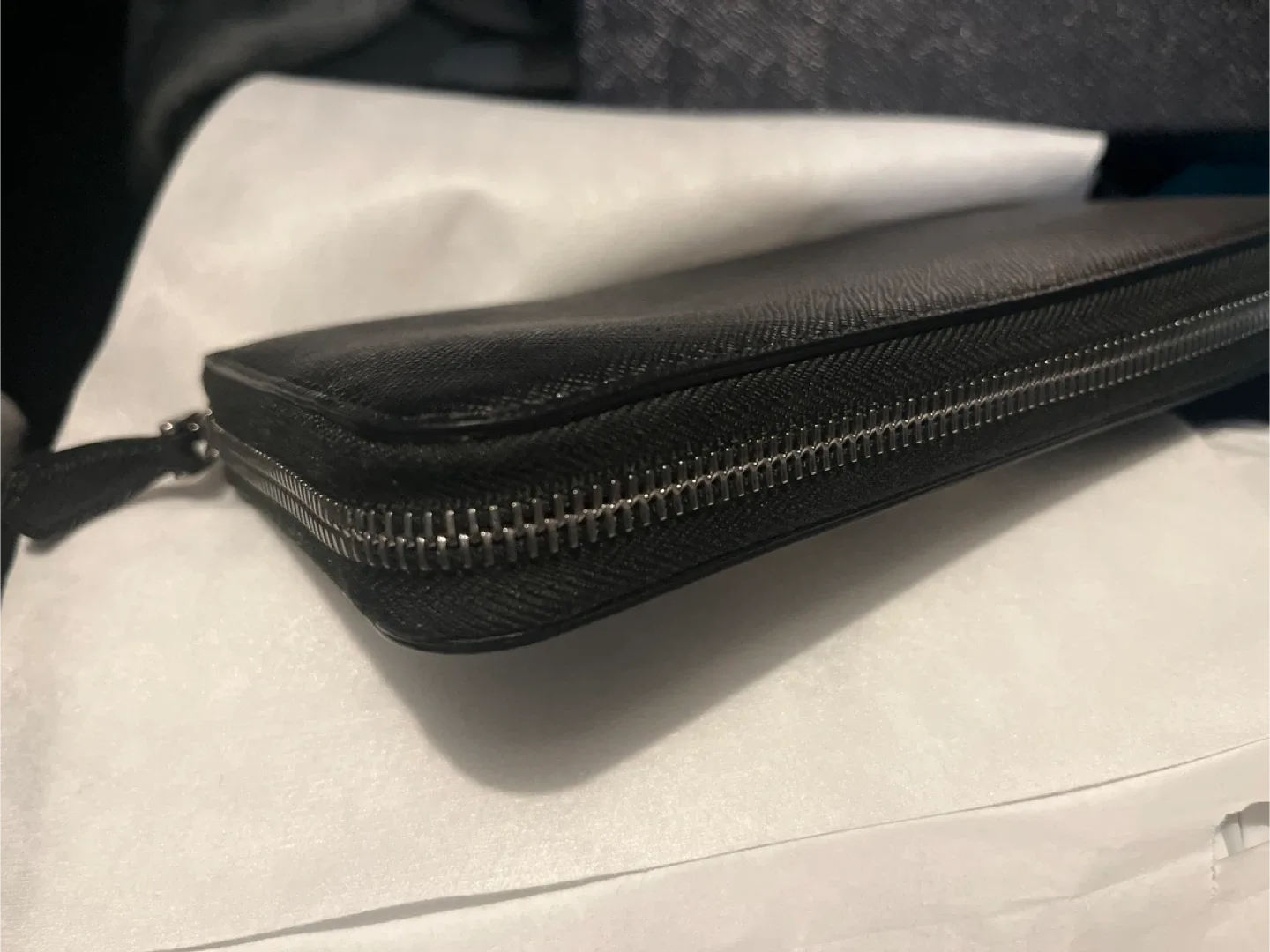 New Prada Saffiano Robot Lampo Wallet - Black image indicator(3)