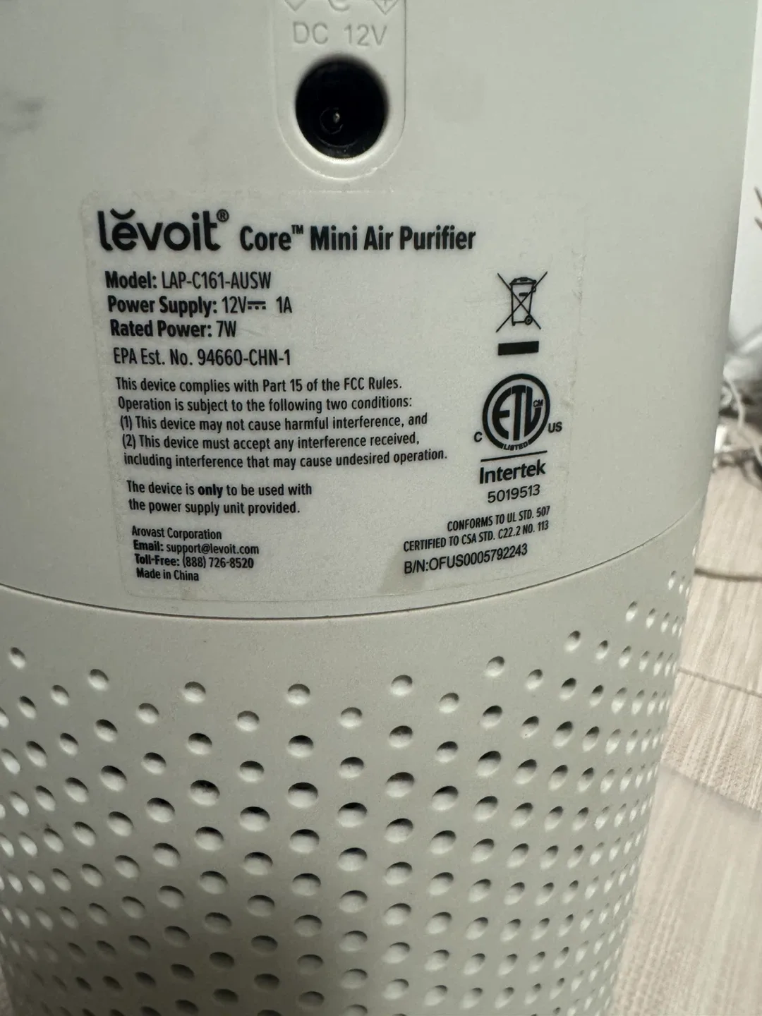 Levoit Air Purifier image indicator(4)