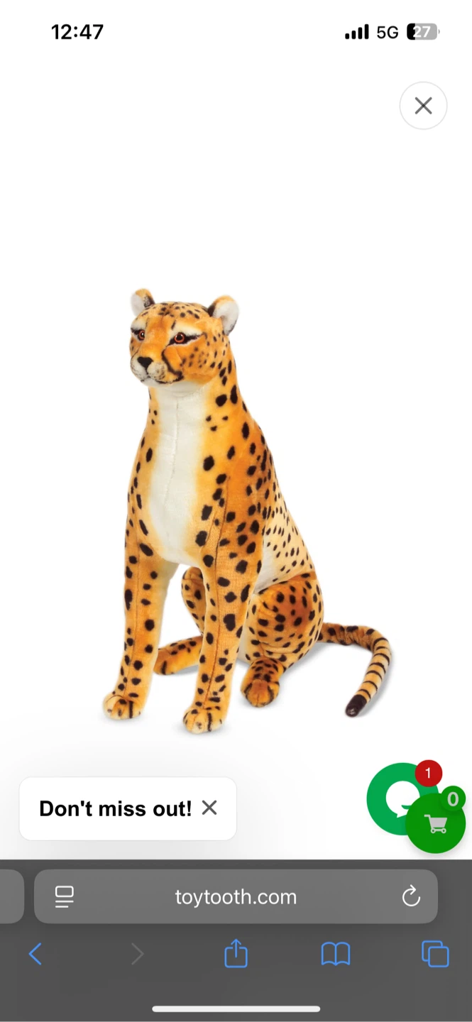 Melissa & Doug Plush Cheetah - New in Bag!