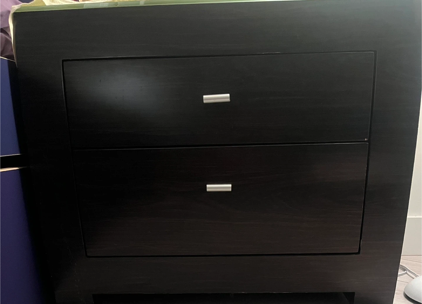 Dark Wood Two-Drawer Nightstand Table 🥕❄️