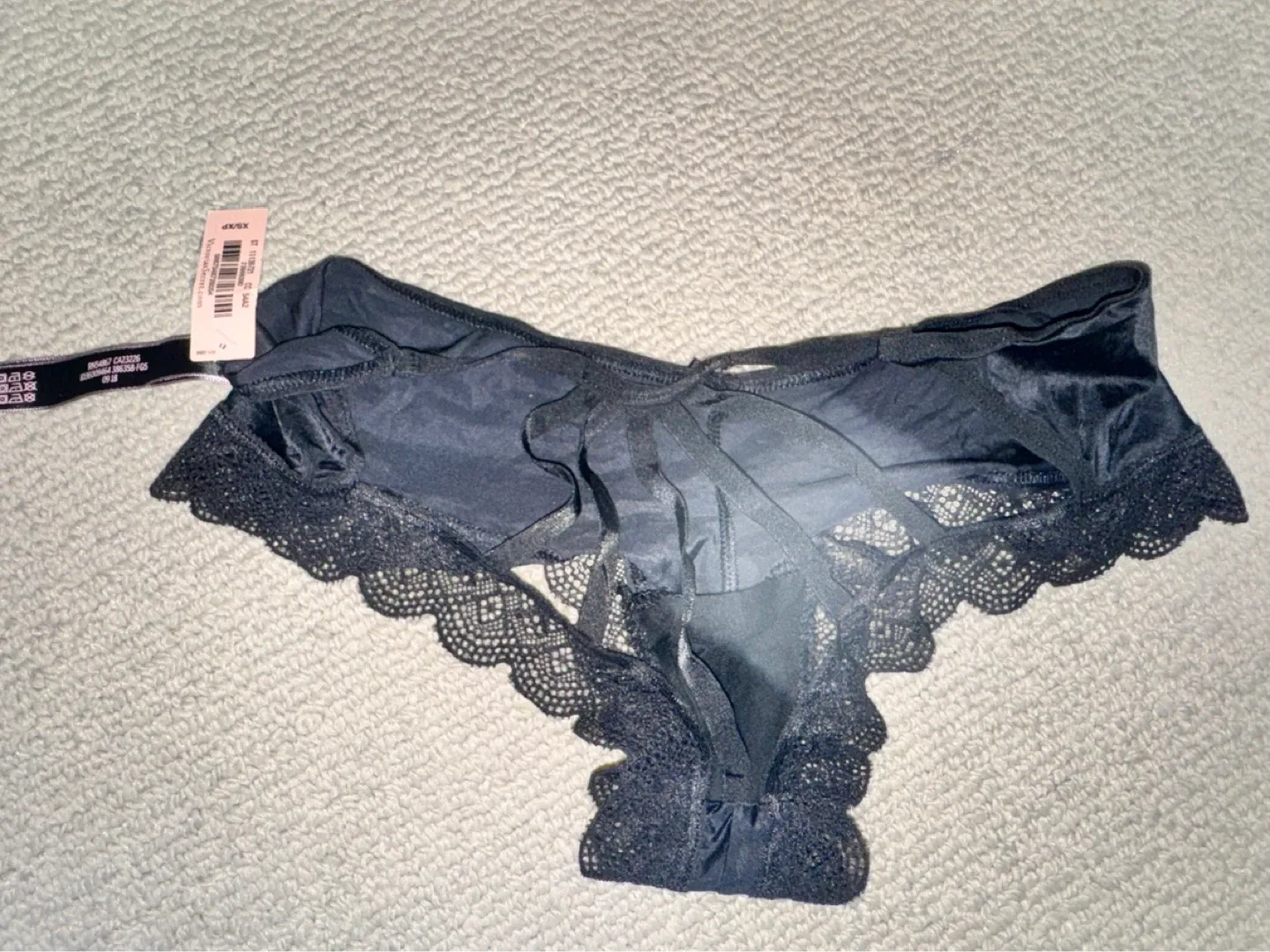 Victoria's Secret Black Lace Cheeky Panties - Size XS thumbnail