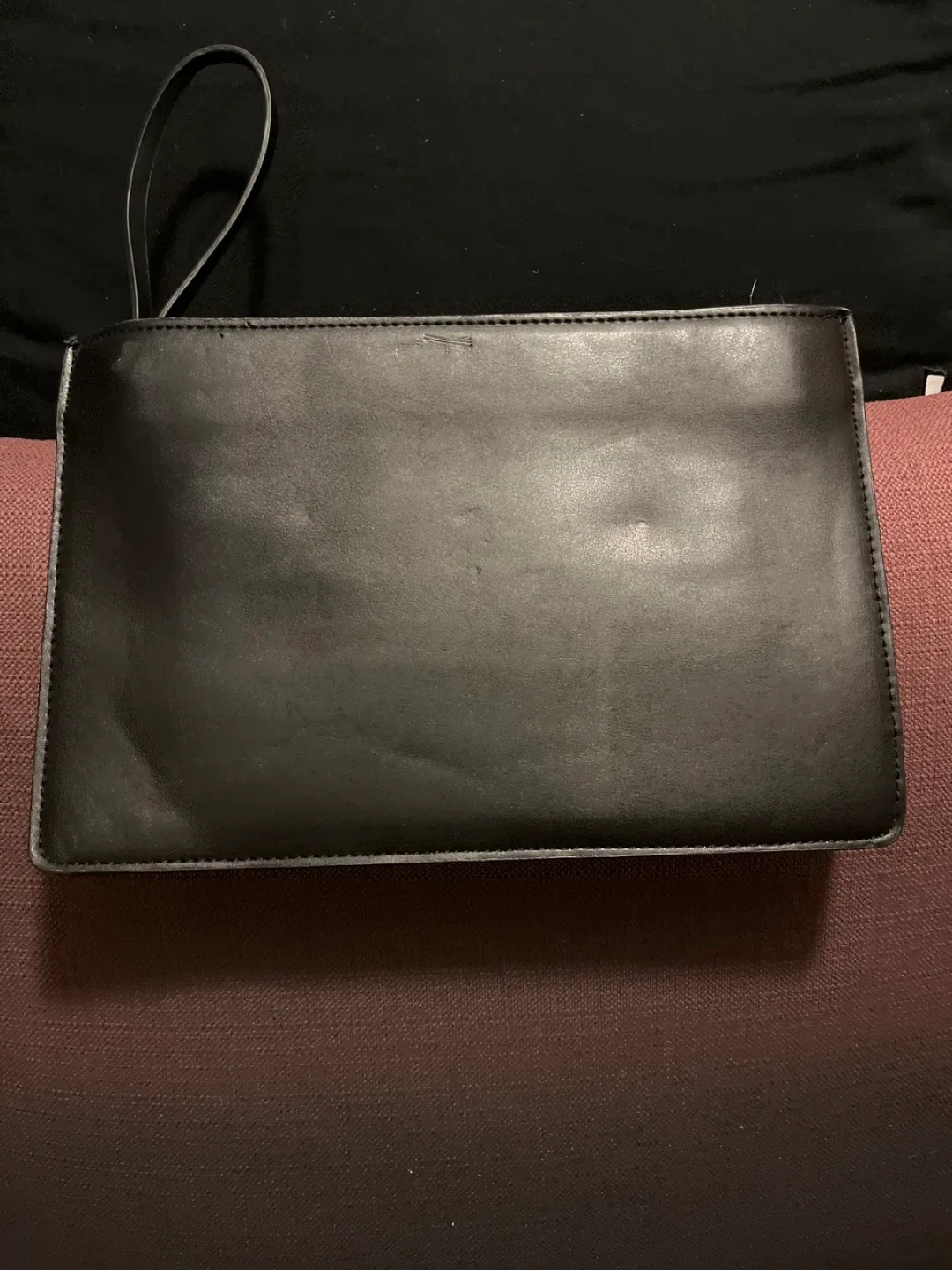Black Leather Clutch with Arrow Detail image indicator(5)
