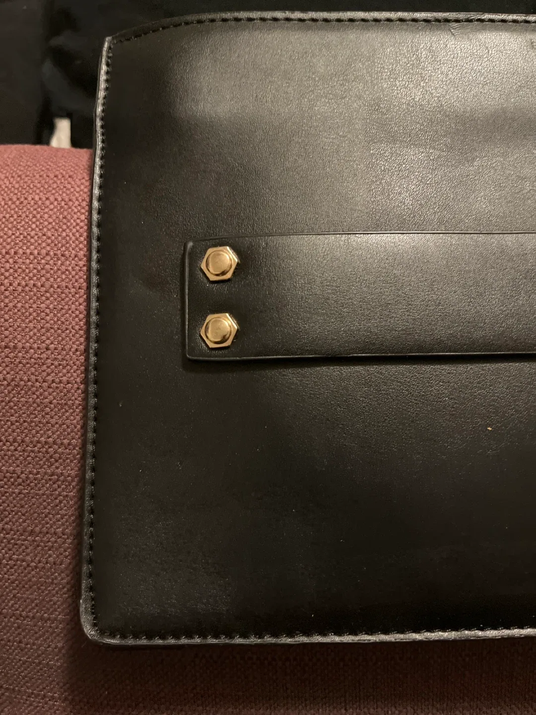 Black Leather Clutch with Arrow Detail image indicator(3)