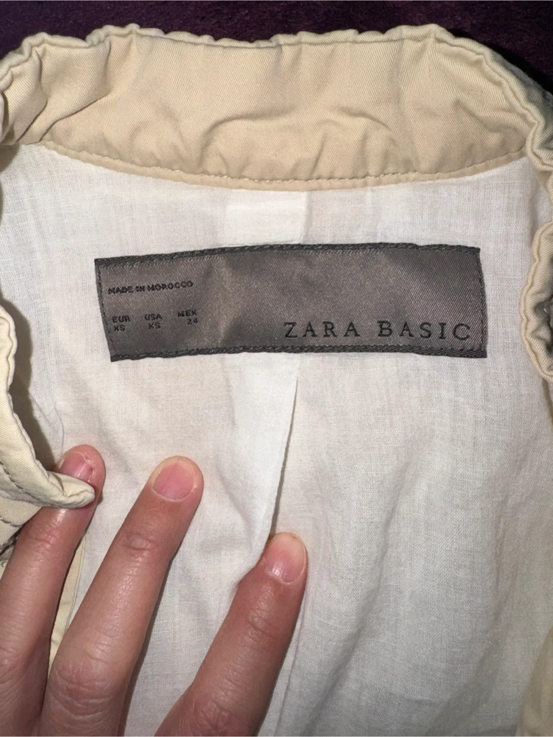 Zara Basic XS Beige Jacket image indicator(3)