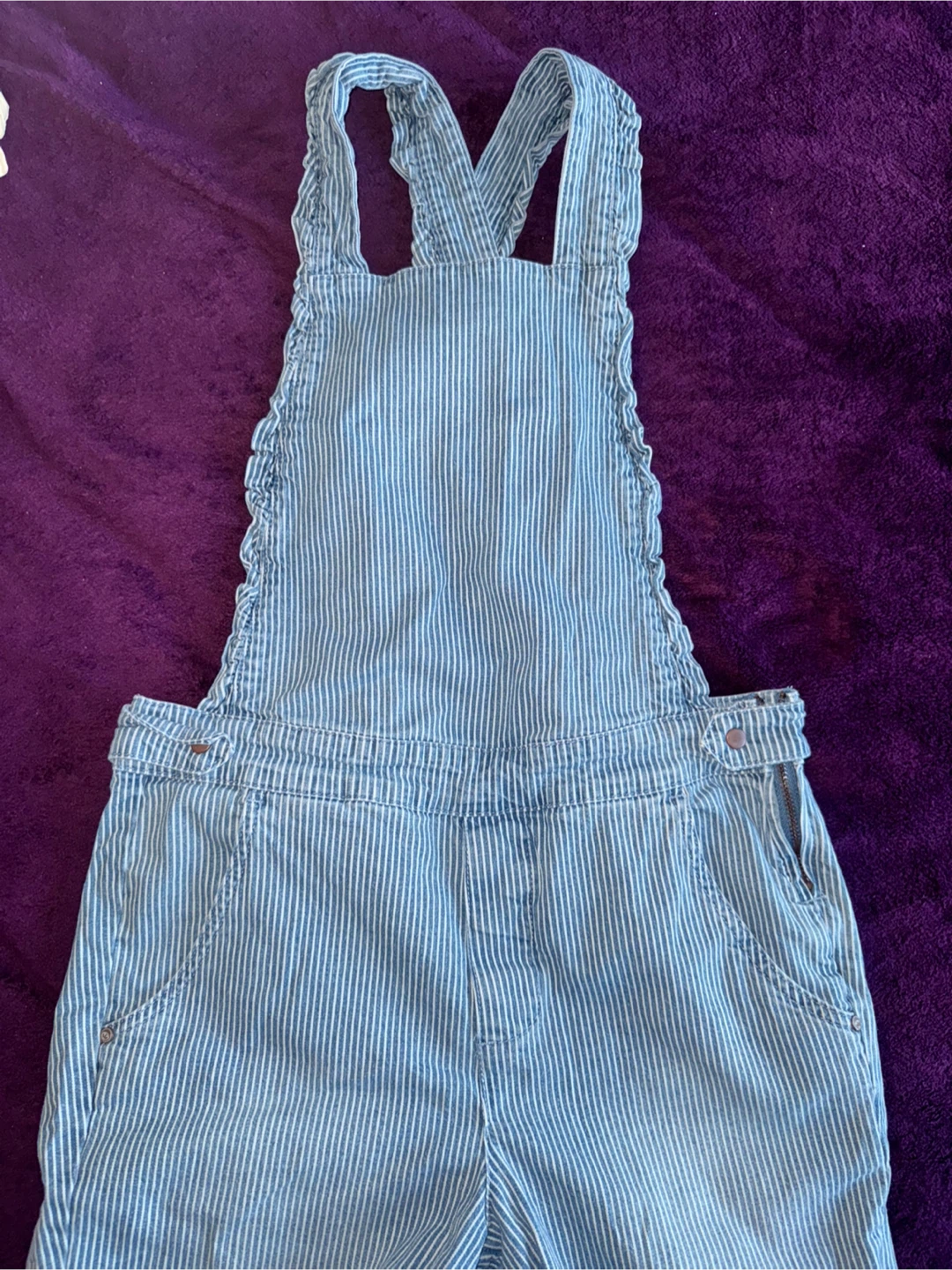 Striped Denim Overalls