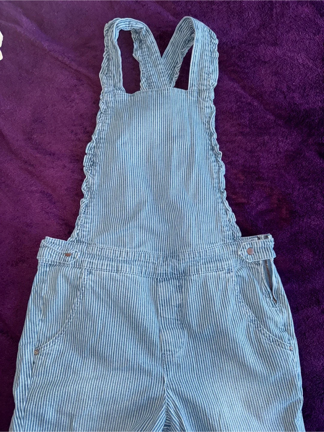 Striped Denim Overalls thumbnail