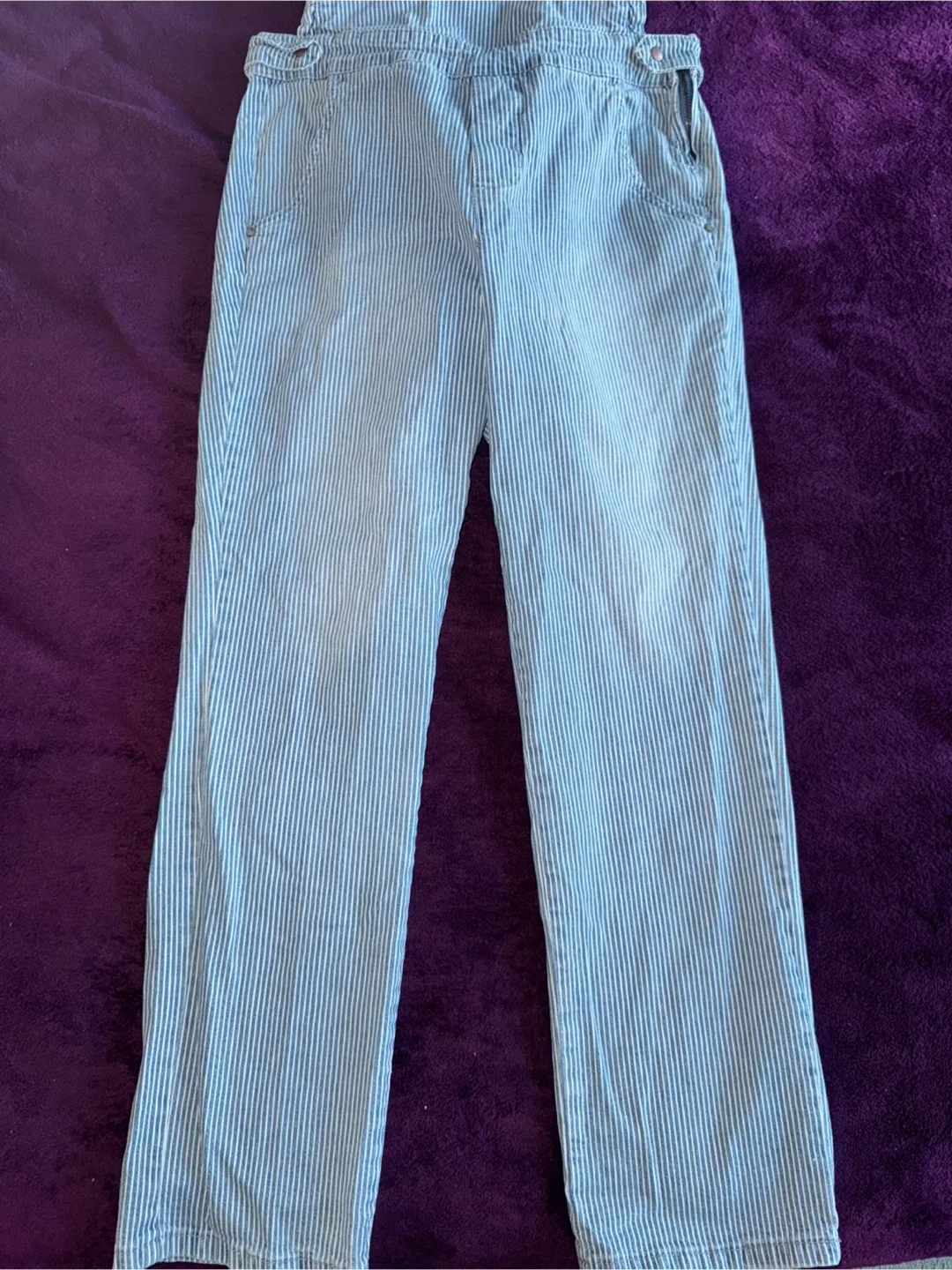 Striped Denim Overalls image indicator(2)