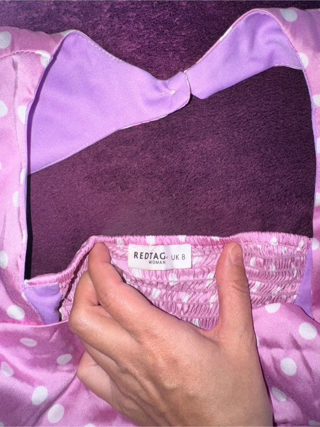 Redtag Pink Polka Dot Dress - UK 8 image indicator(3)