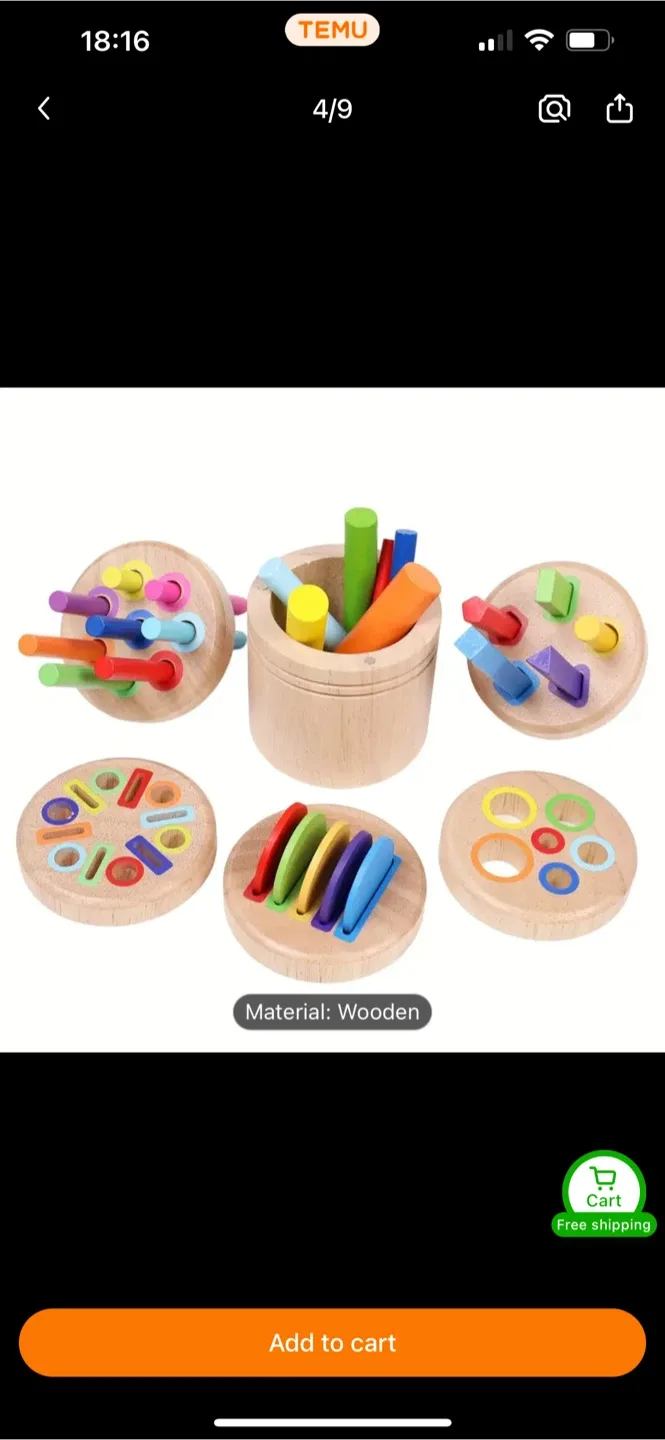 Montessori Wooden Shape Sorter Toy 5 in 1 image indicator(4)