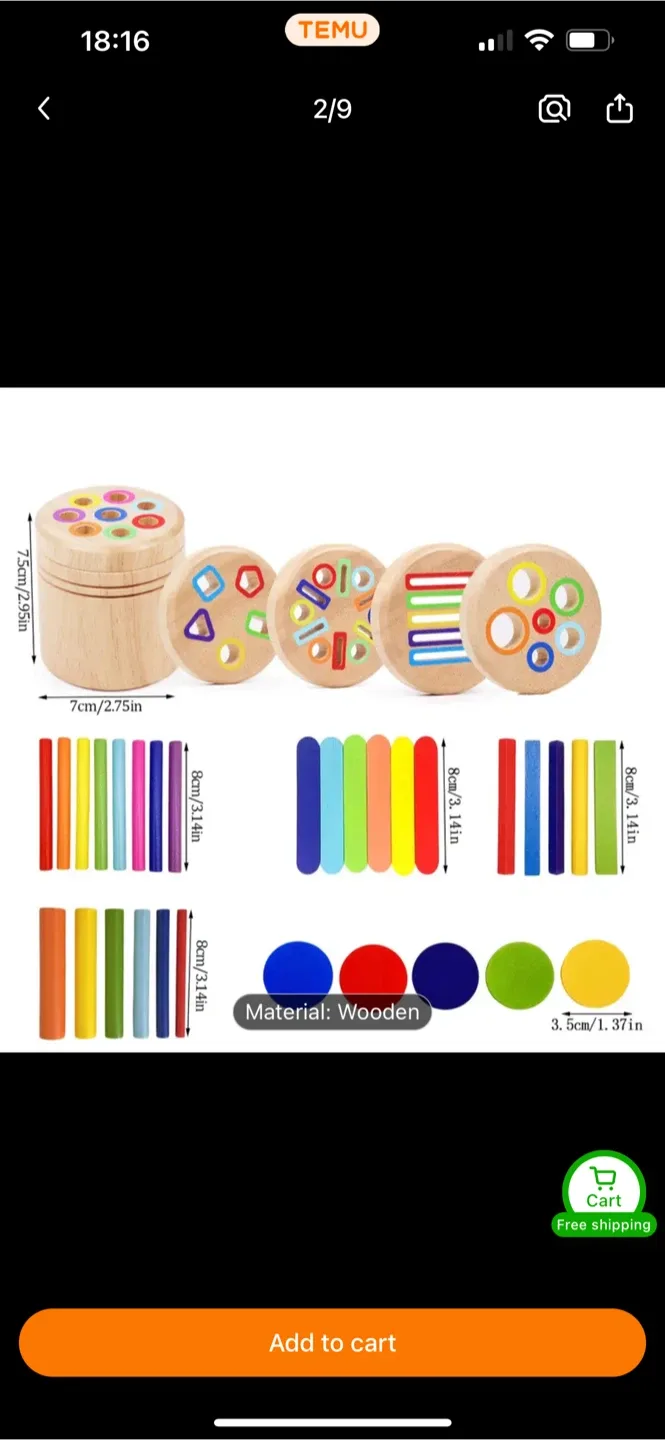 Montessori Wooden Shape Sorter Toy 5 in 1 image indicator(2)
