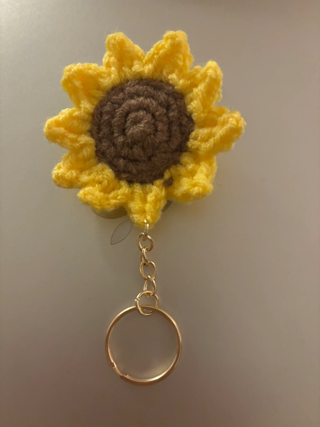 Handmade Crochet Sunflower Keychain