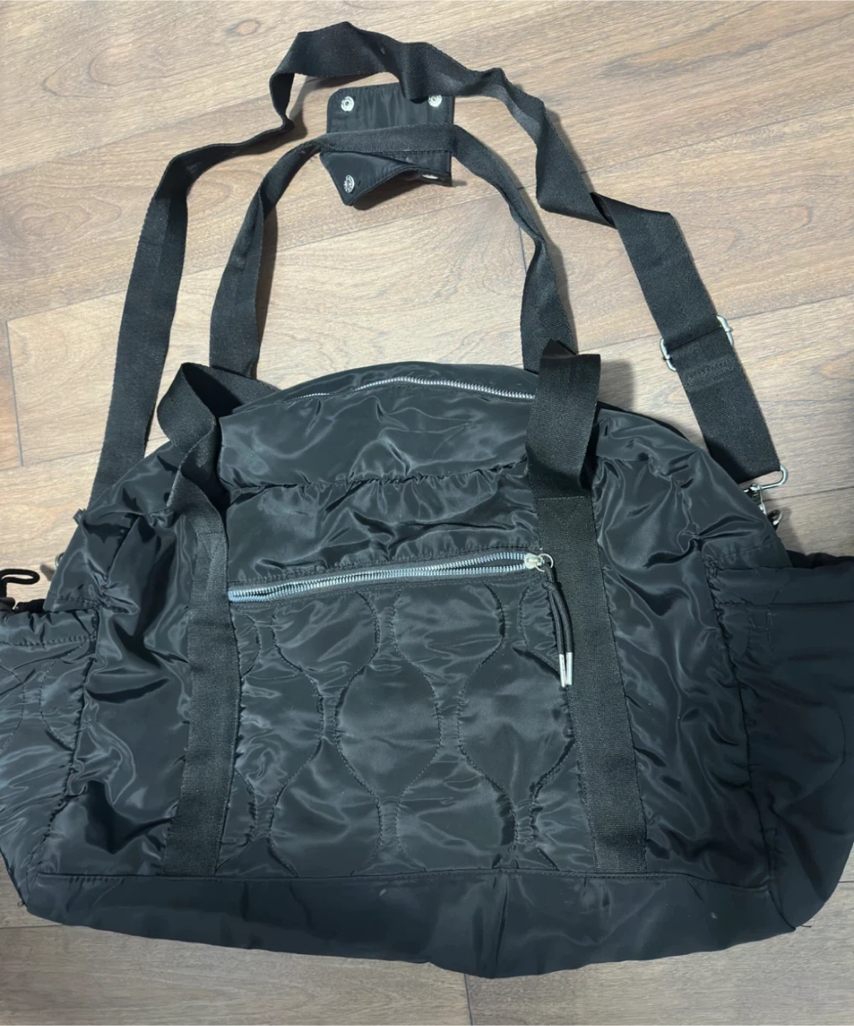 Black Quilted Travel/Gym Bag