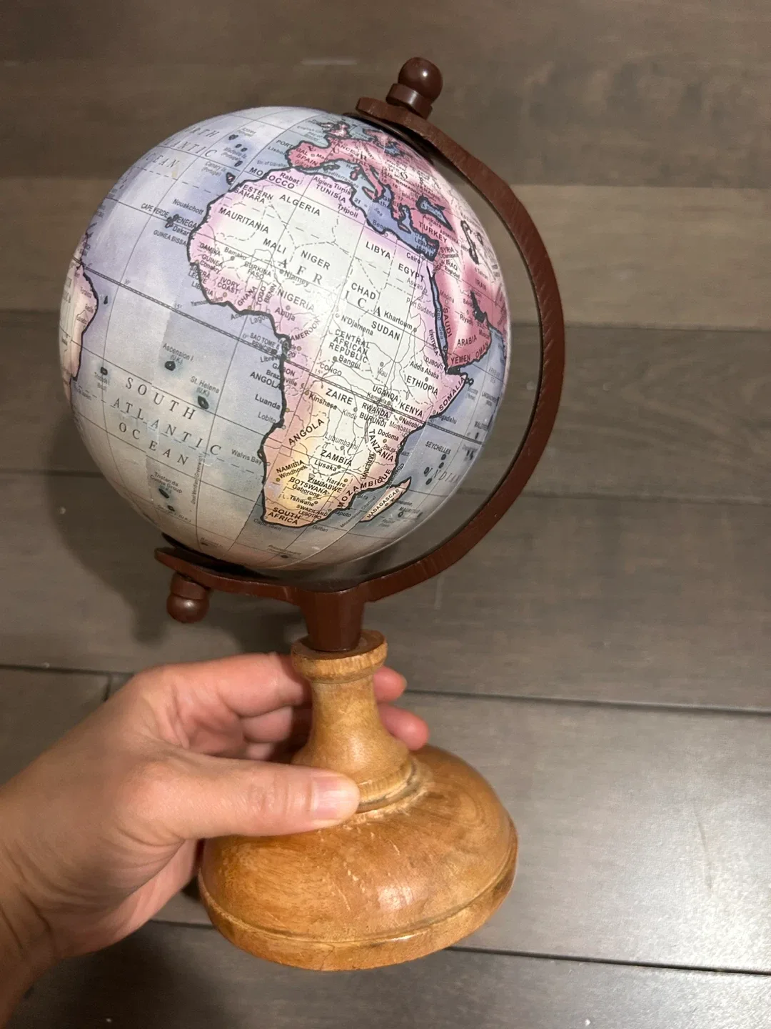 Decorative World Globe with Wooden Stand image indicator(3)