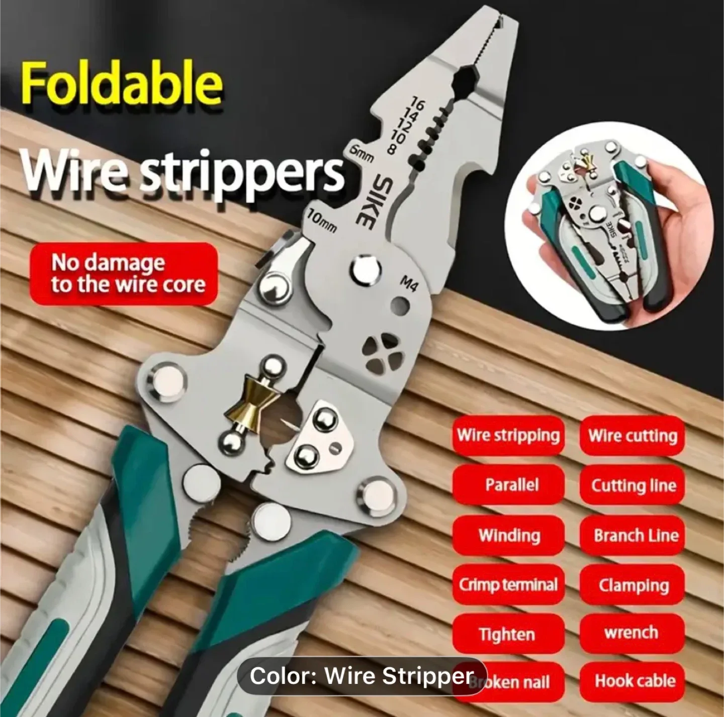 Heavy-Duty Industrial Electrical Stripping Pliers image indicator(6)