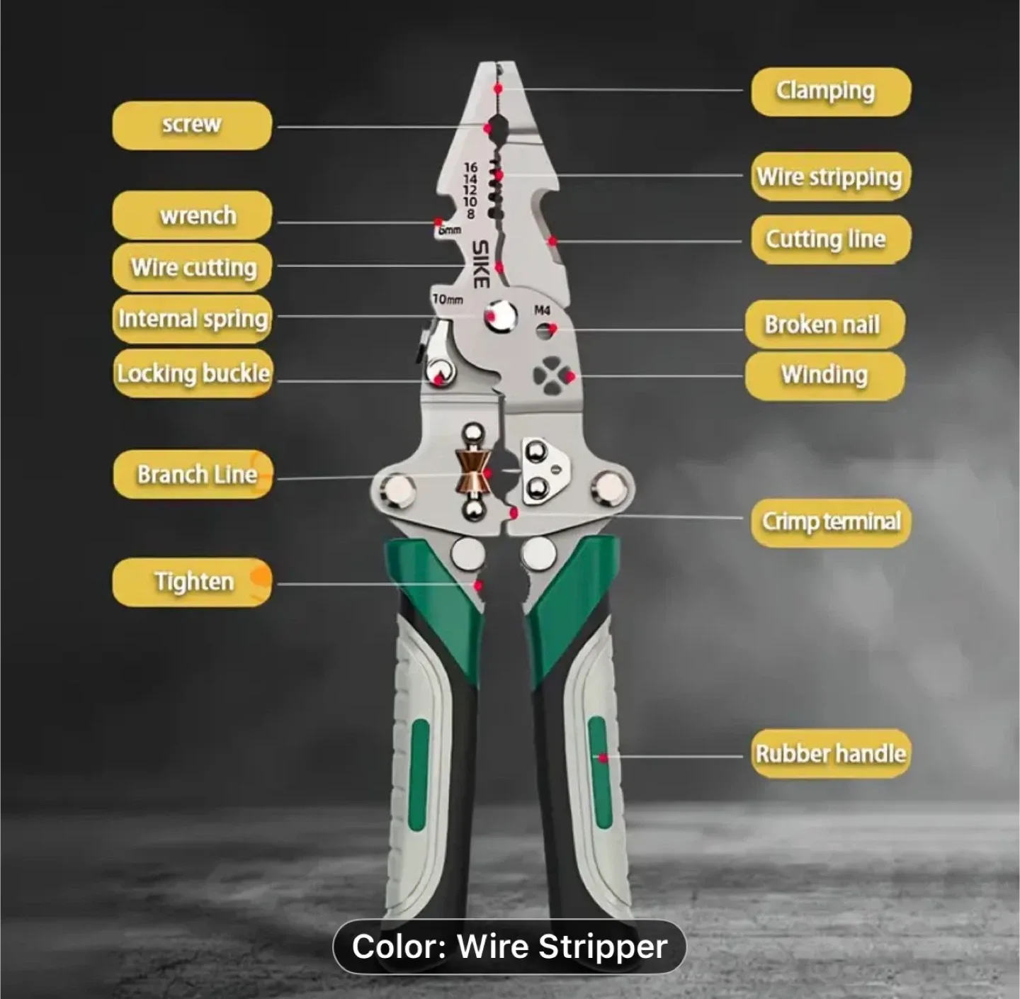 Heavy-Duty Industrial Electrical Stripping Pliers image indicator(7)