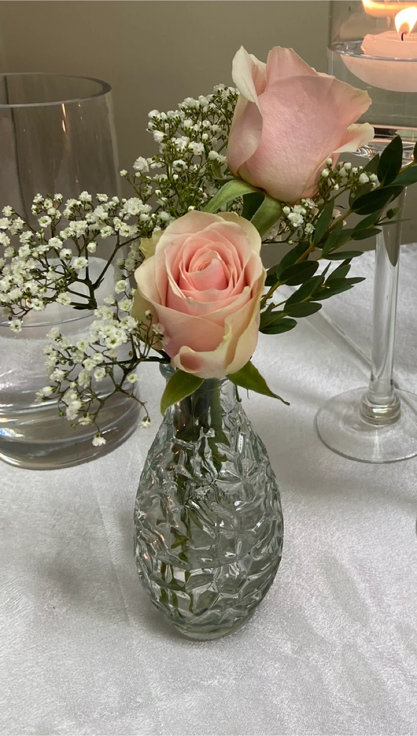Wedding Table Centerpieces - Candles & Flowers - photo 2