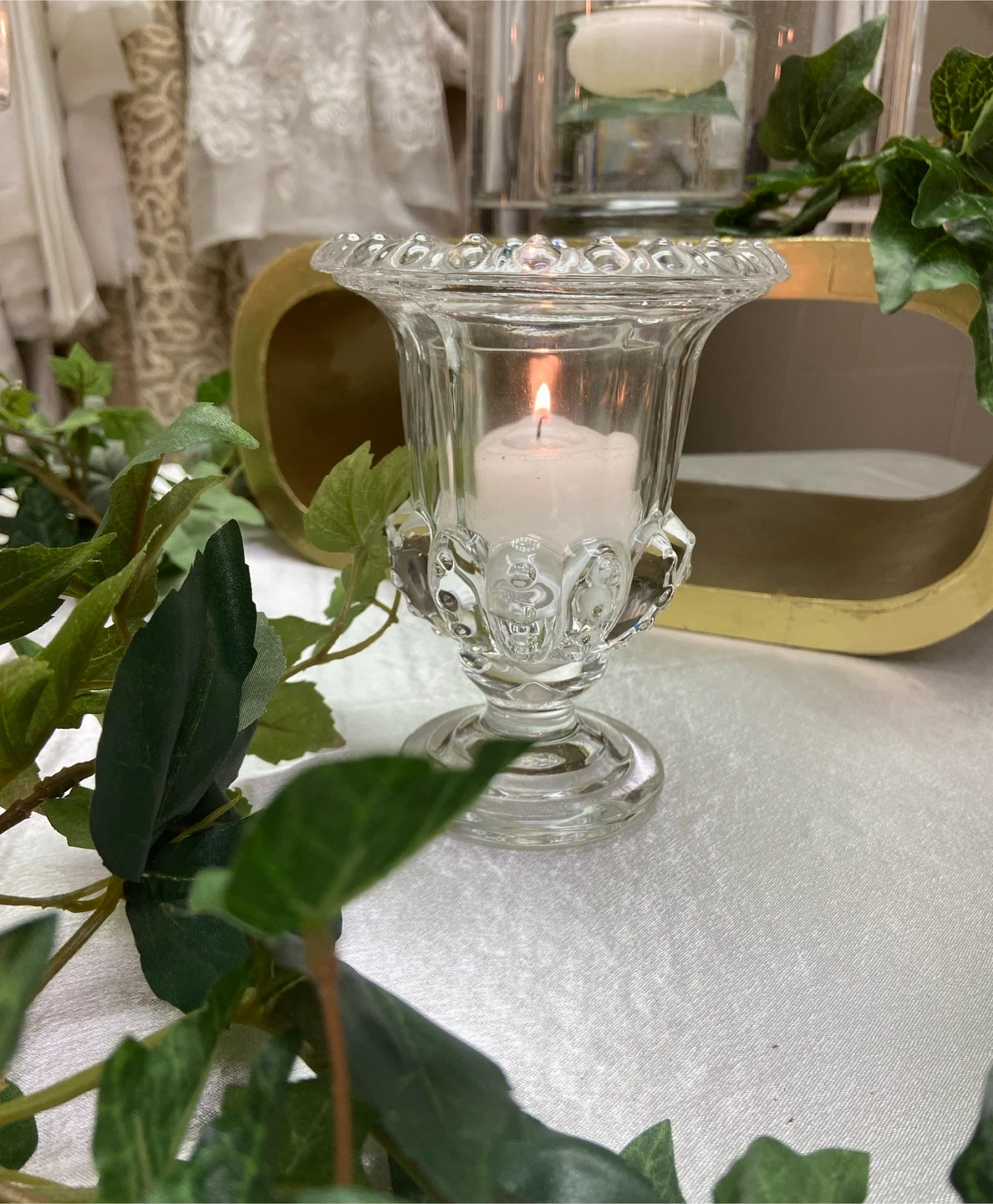 Wedding Table Centerpieces - Candles & Flowers - photo 4