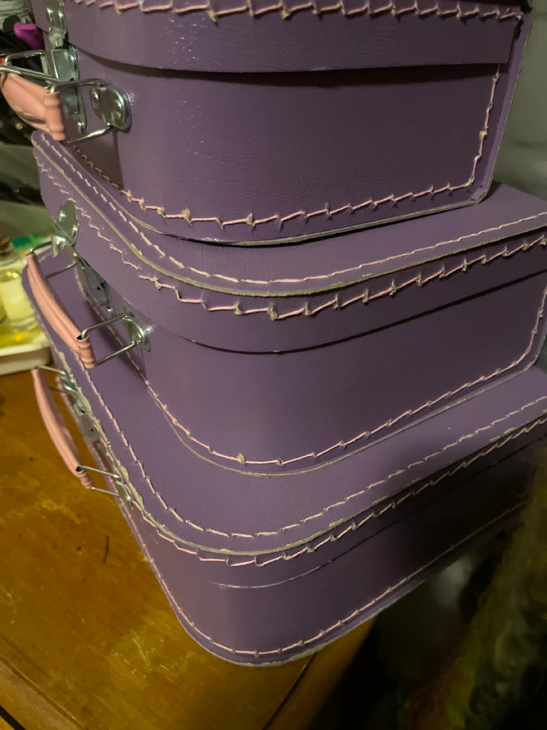 Set of 3 Purple Suitcase Style Boxes - photo 2