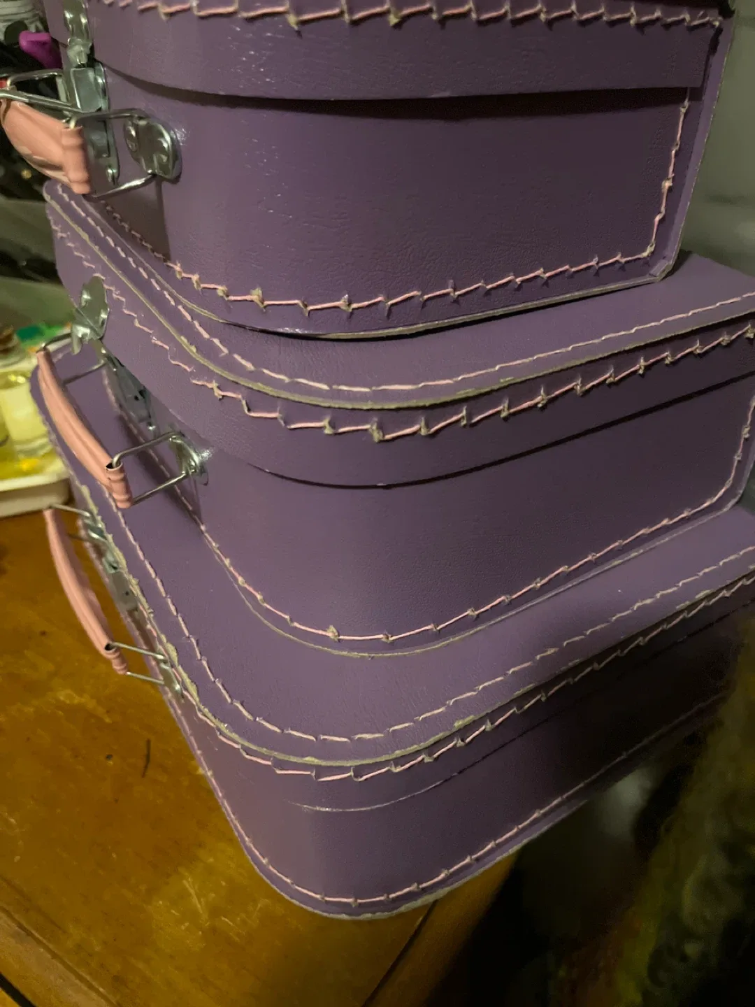 Set of 3 Purple Suitcase Style Boxes image indicator(2)