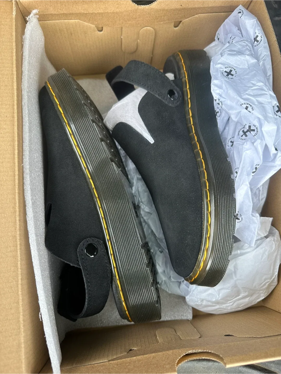Dr. Martens Carlson Black Suede Mules, New in Box! image indicator(4)