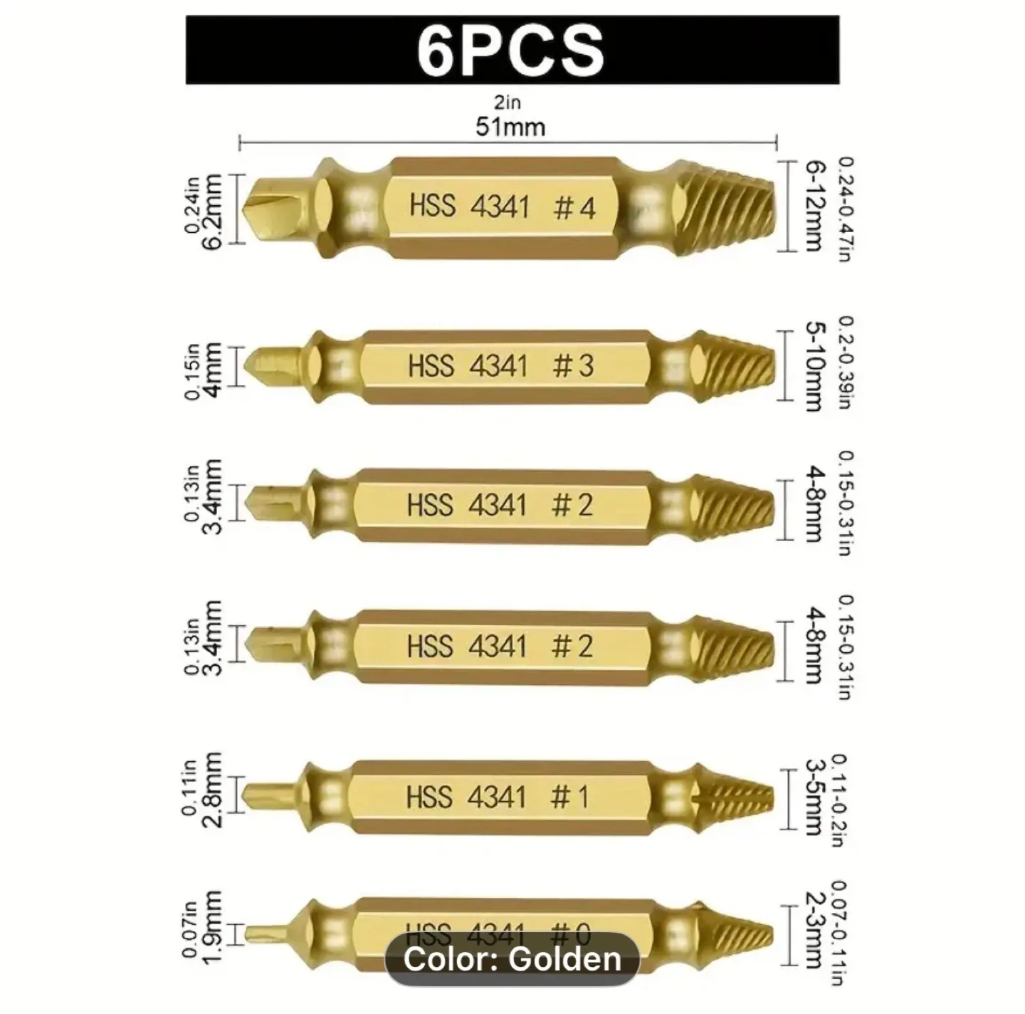 6pcs Damaged Screw Extractor Drill Bit Set image indicator(3)