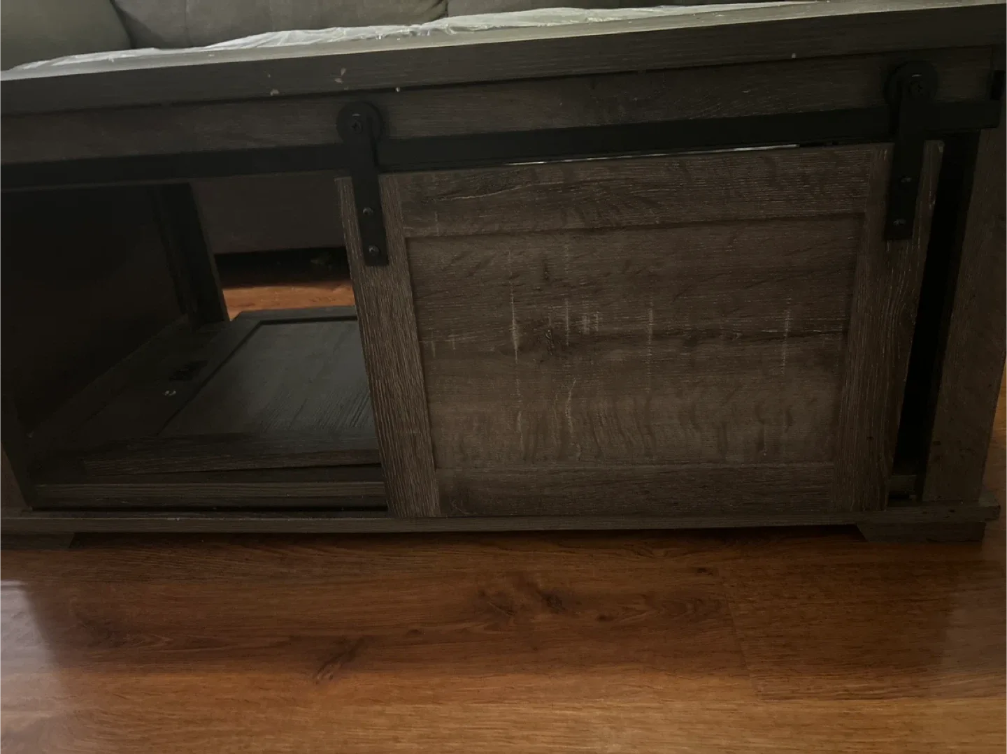 Rustic Wood Sliding Door TV Stand 🥕