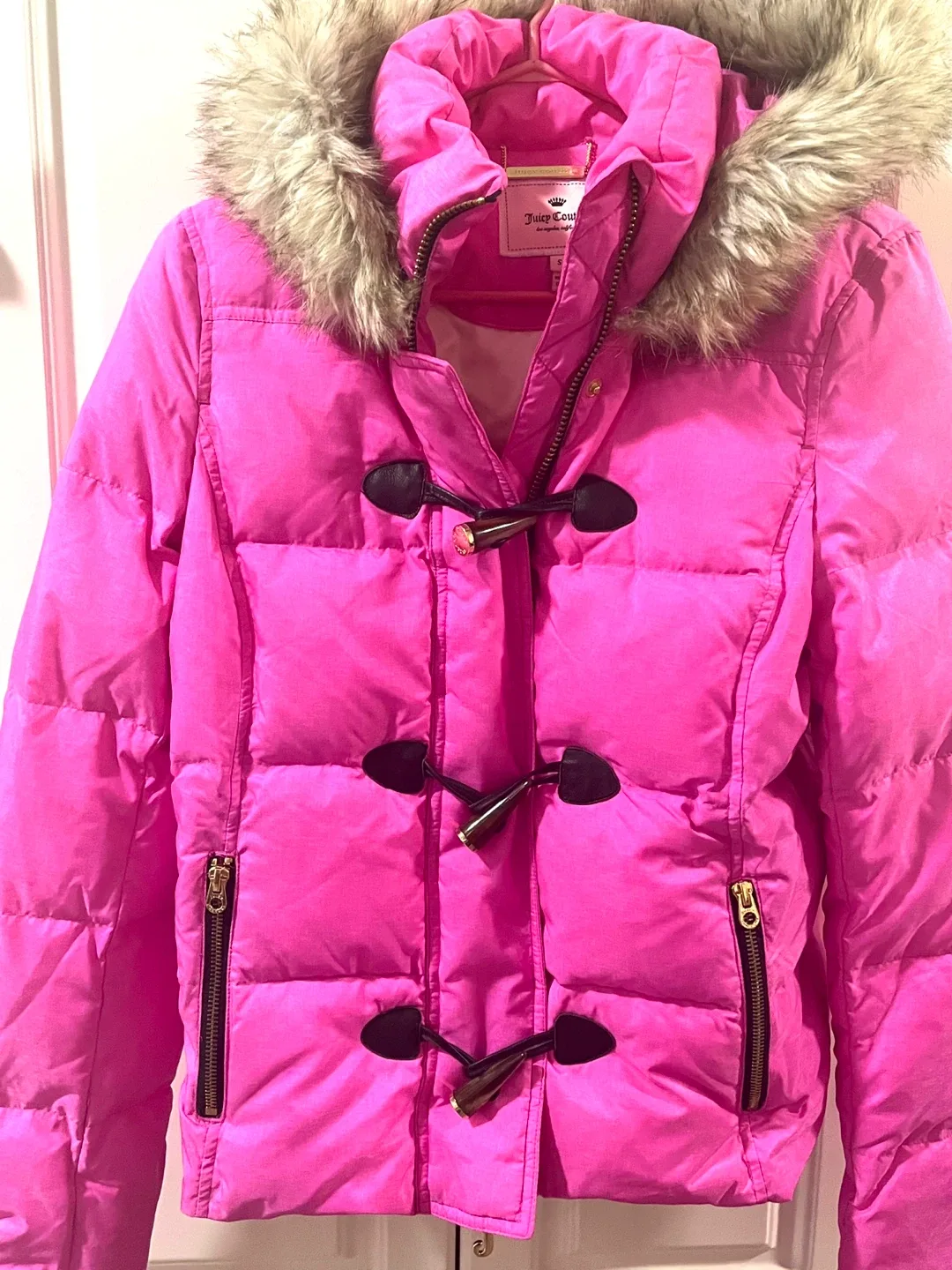 Juicy Couture Pink Puffer Jacket - Size S image indicator(2)