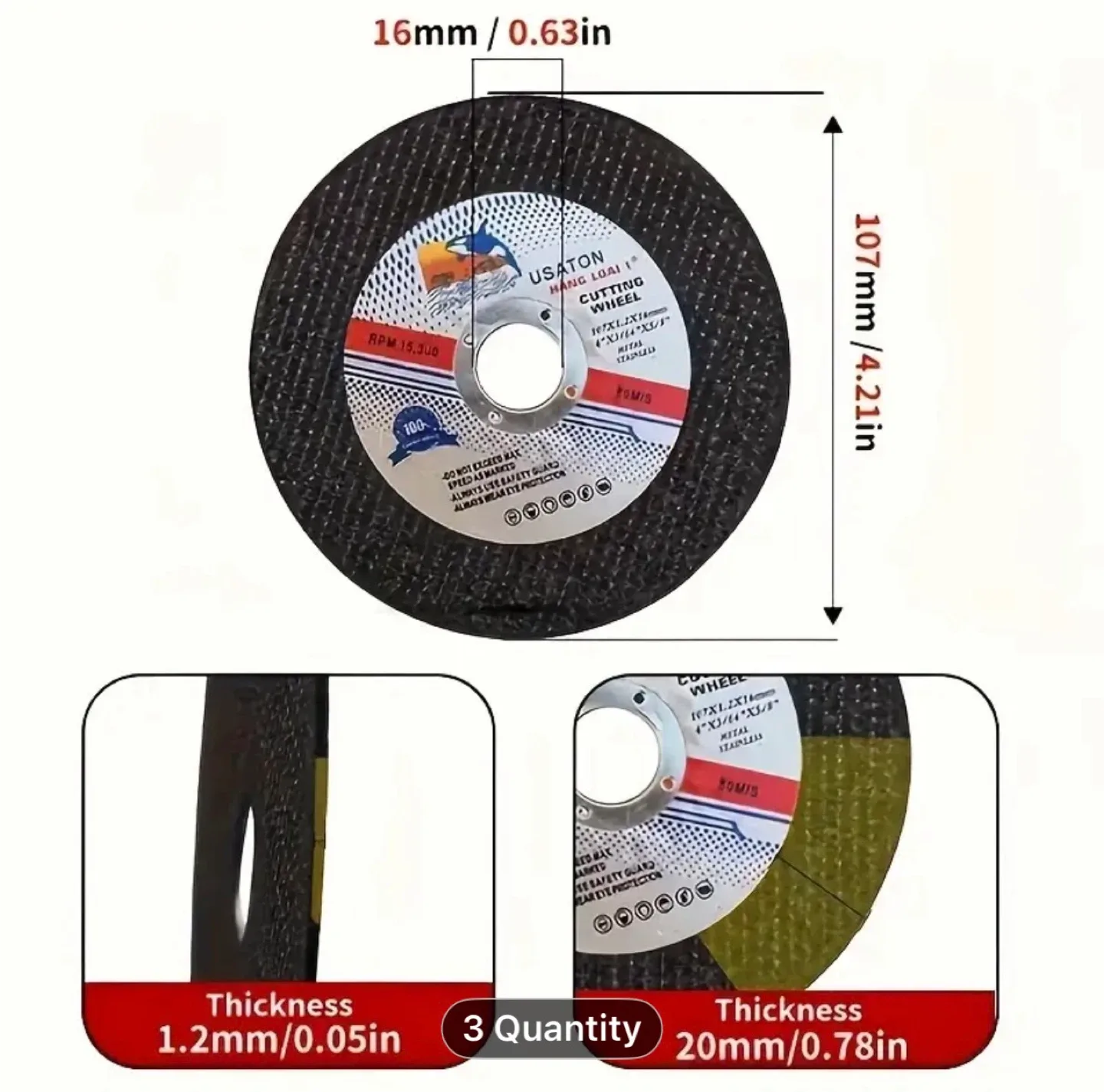 10pcs 107mm Stainless Steel Cutting Discs image indicator(2)