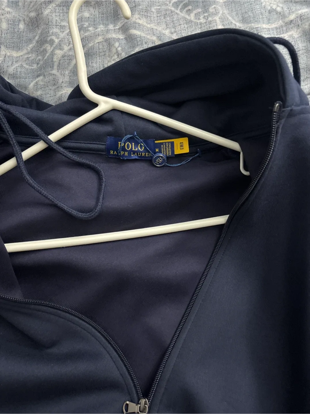 Polo Ralph Lauren Navy Blue Zip-Up Hoodie - Size M image indicator(2)