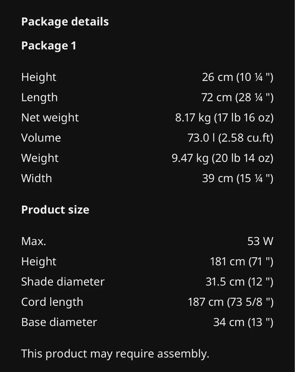 IKEA NYMÅNE Floor Lamp - Black image indicator(2)