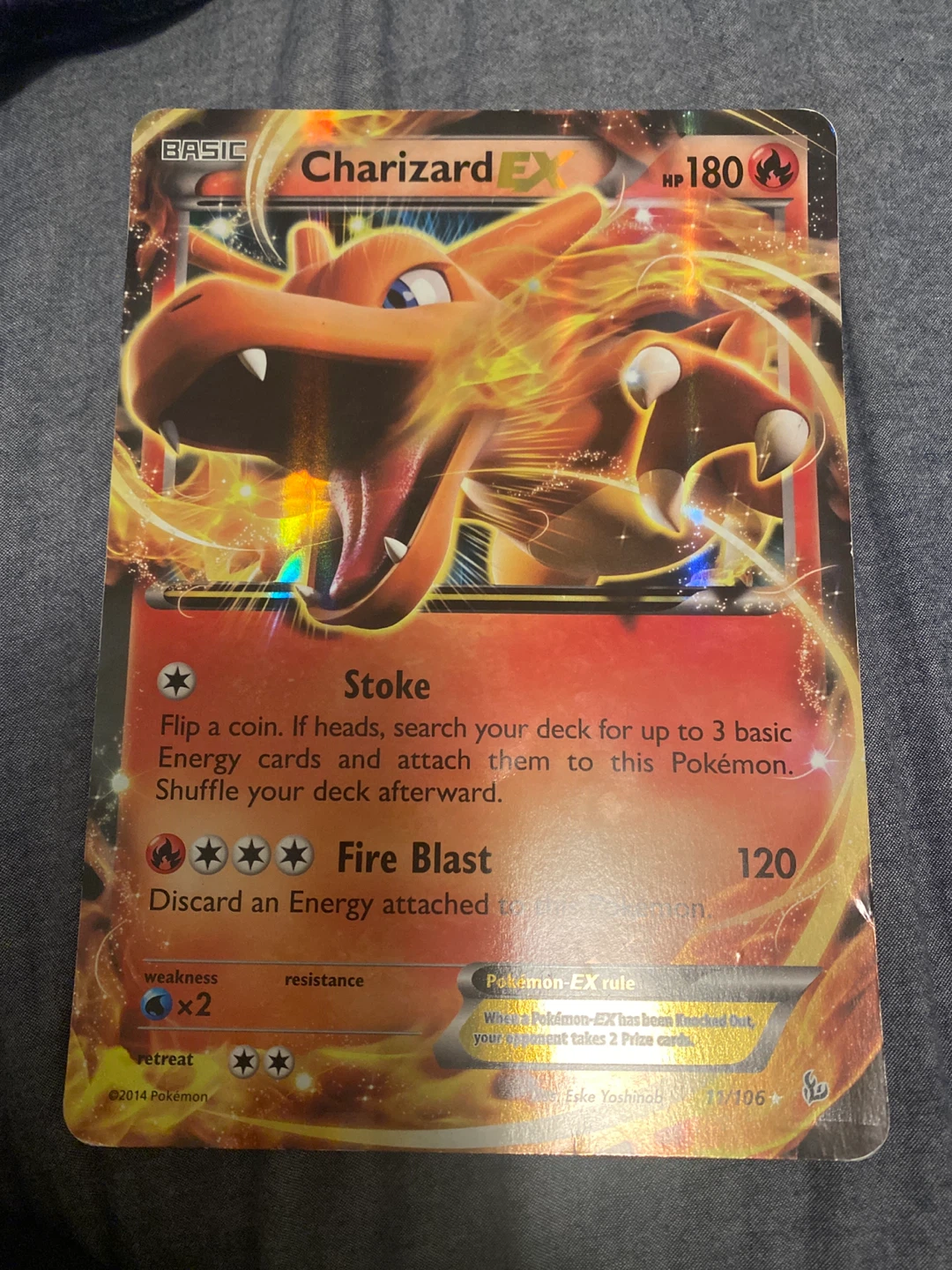 Charizard EX Pokemon Card - 2014 jumbo card