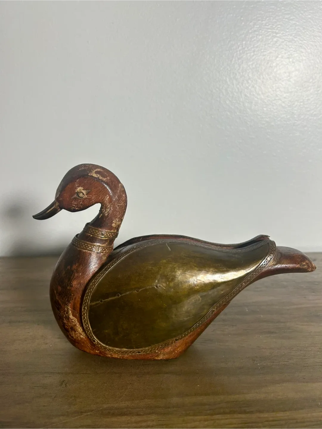 Vintage Wooden/Brass Duck Sculpture - Best Price Around! image indicator(4)