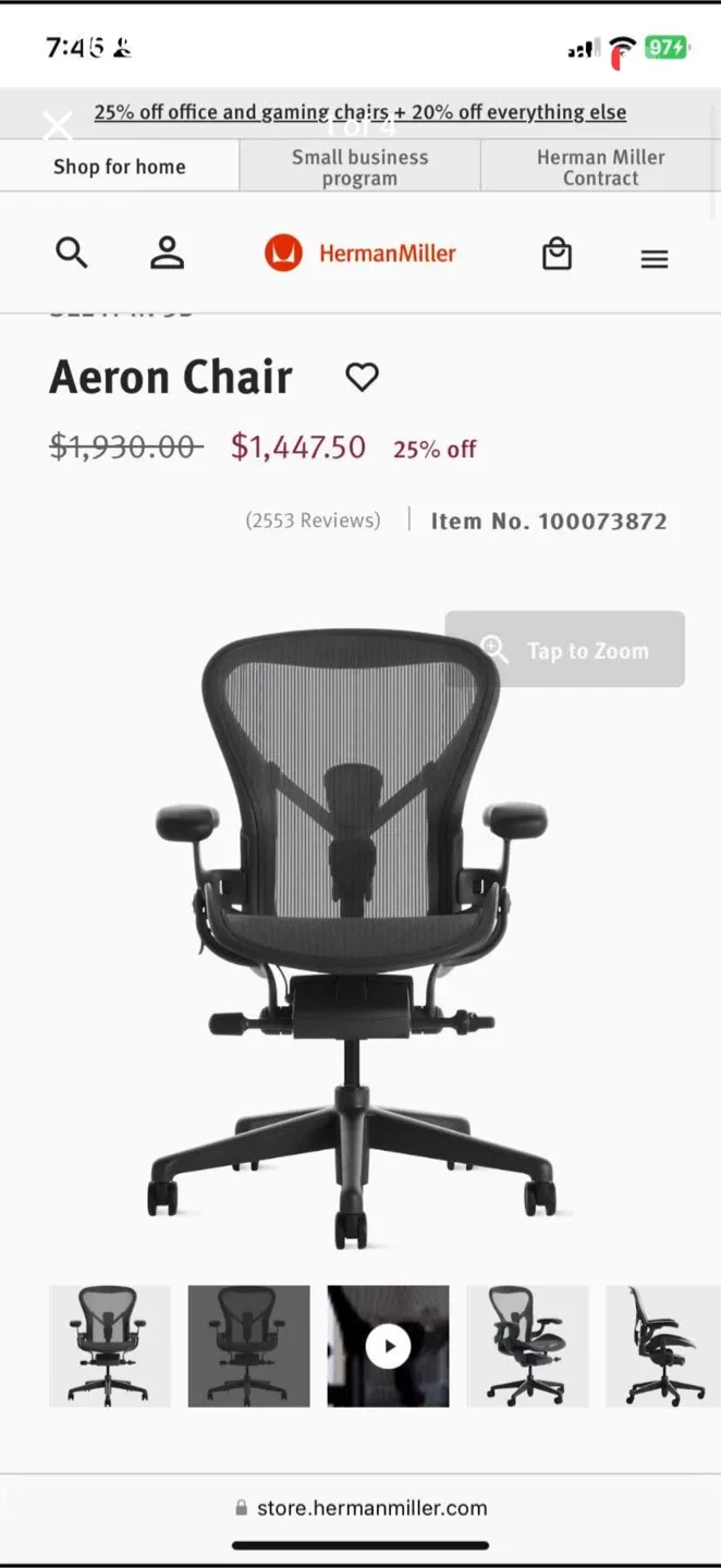 Herman Miller Aeron Chair image indicator(3)