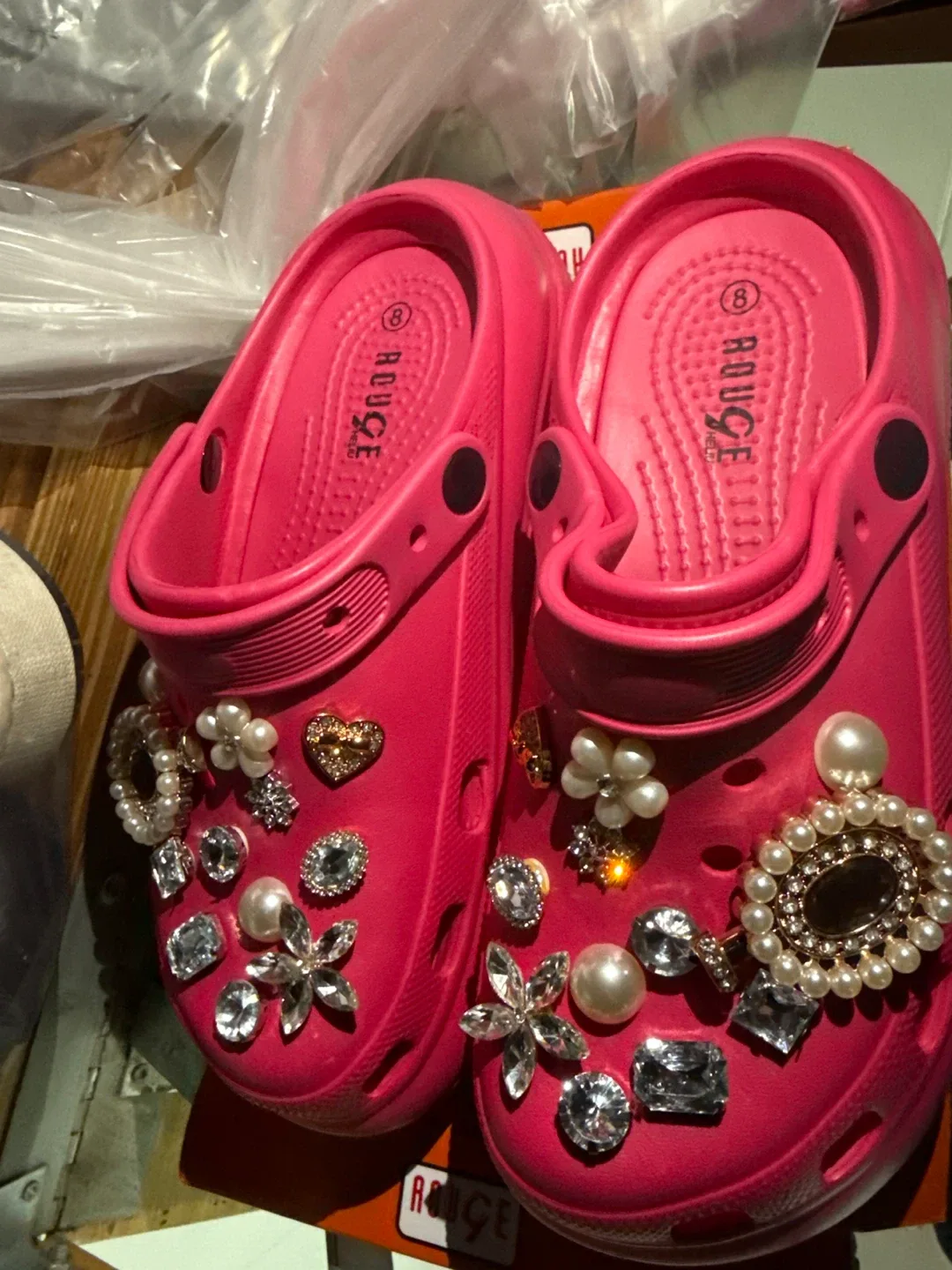 Size 8  Pink Rouge Clogs, Women's Size 8 image indicator(2)