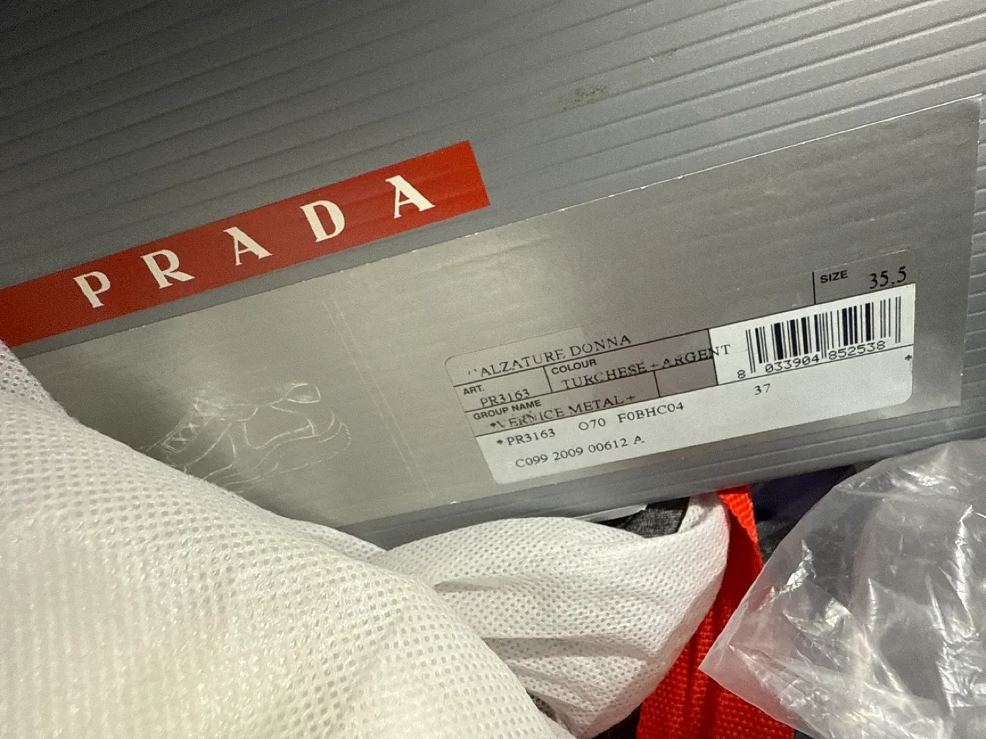 Size  35.5 Prada Green/Silver Sneakers image indicator(6)