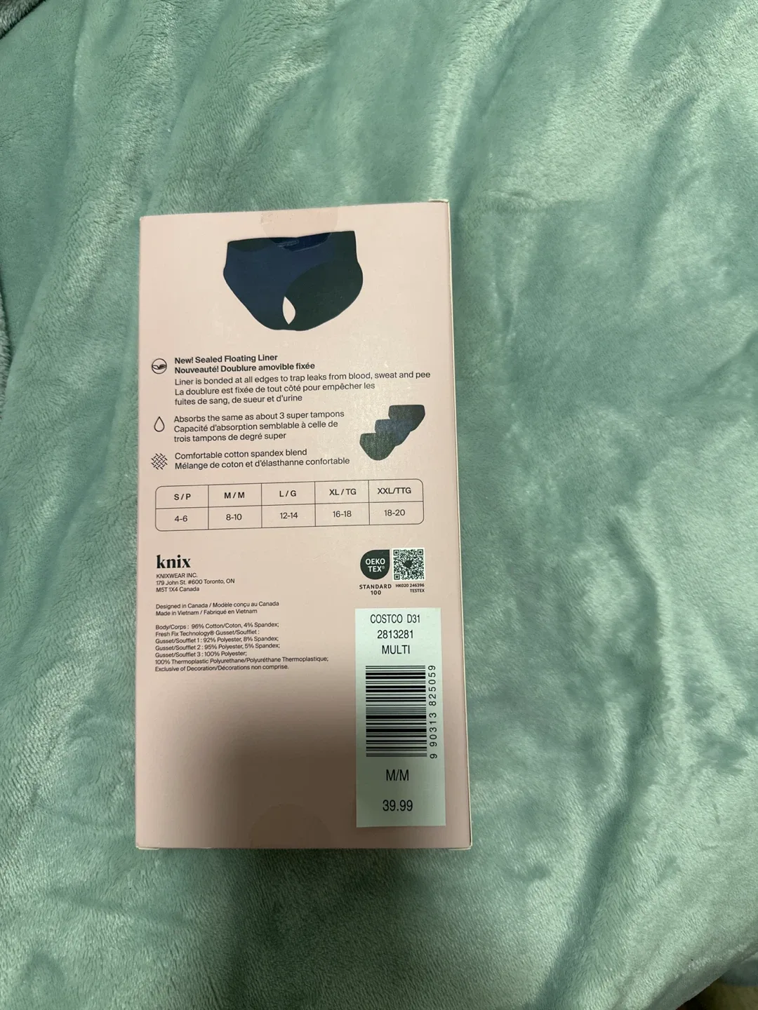 New Knix Reusable Period Underwear - Size M/M image indicator(2)