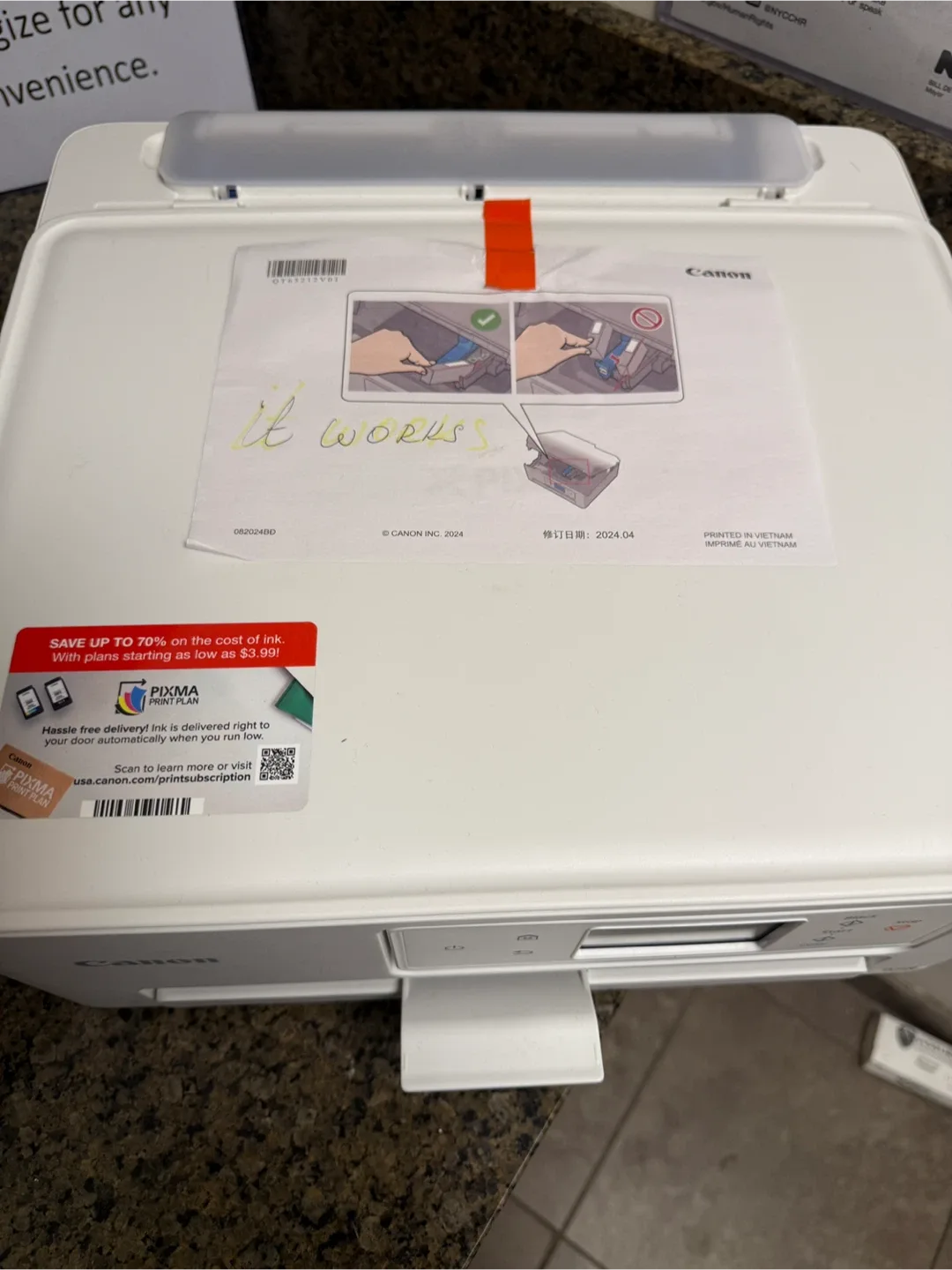 Canon PIXMA TS7720 Wireless All-in-One Printer - White image indicator(4)