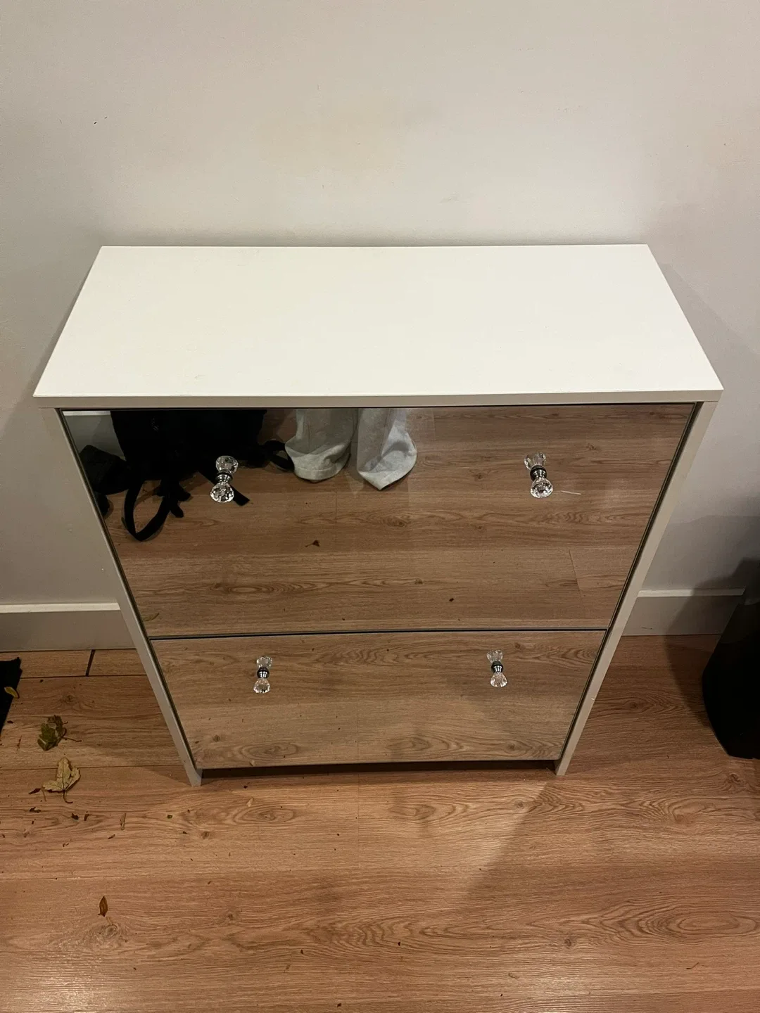 Mirrored 2-Drawer Dresser, shoe cabinet image indicator(2)