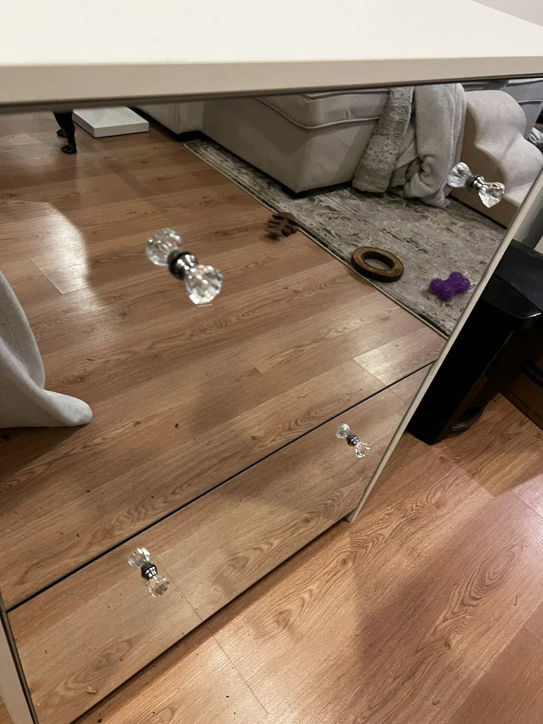 Mirrored 2-Drawer Dresser, shoe cabinet image indicator(3)