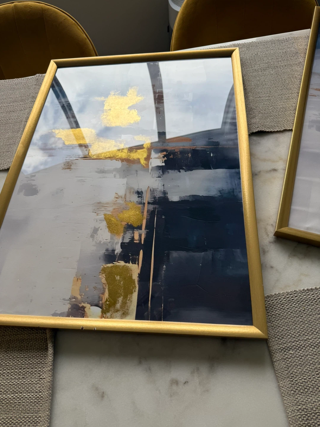 Abstract Art with Gold Frame - photo 3