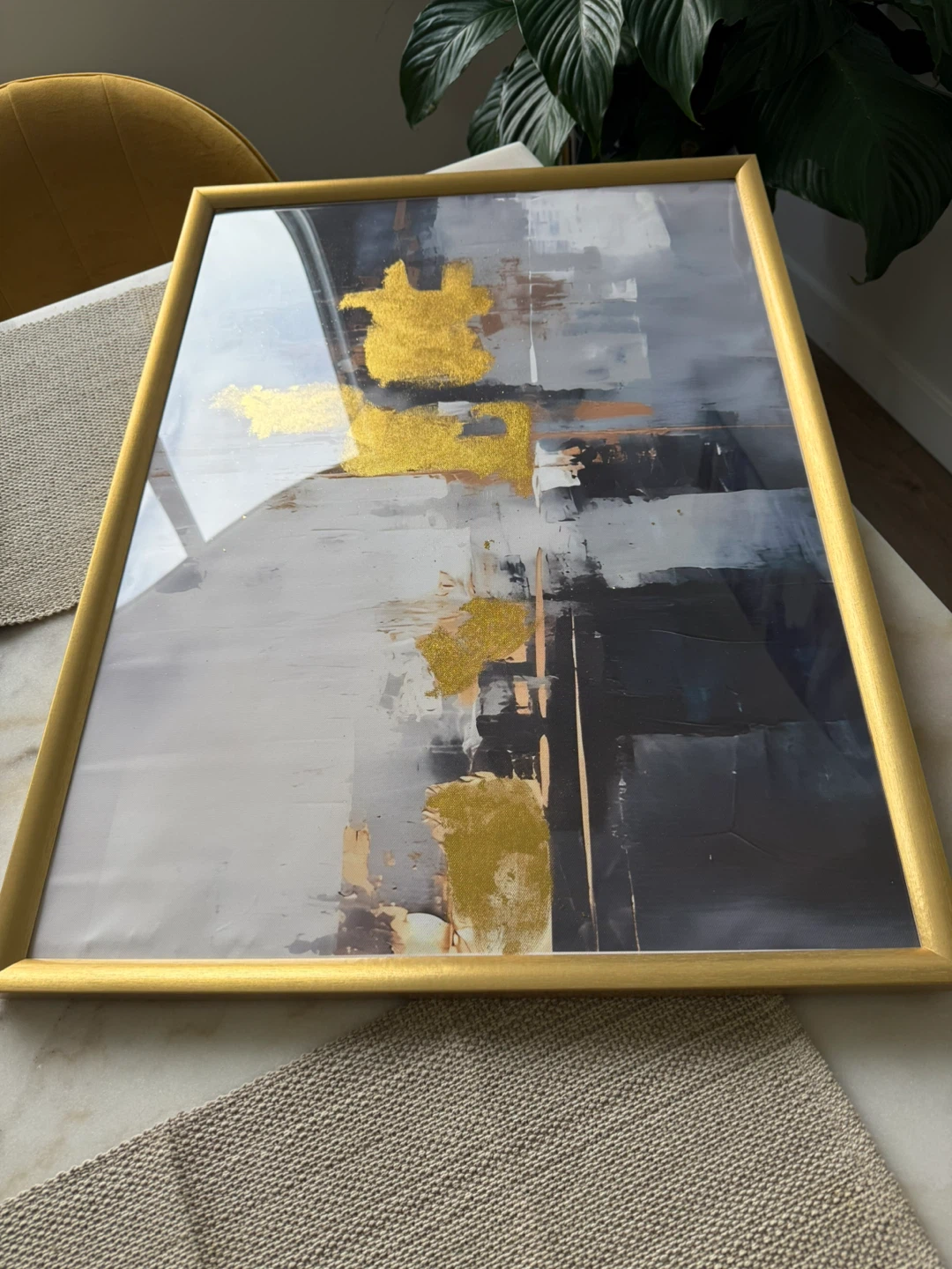 Abstract Art with Gold Frame - photo 2