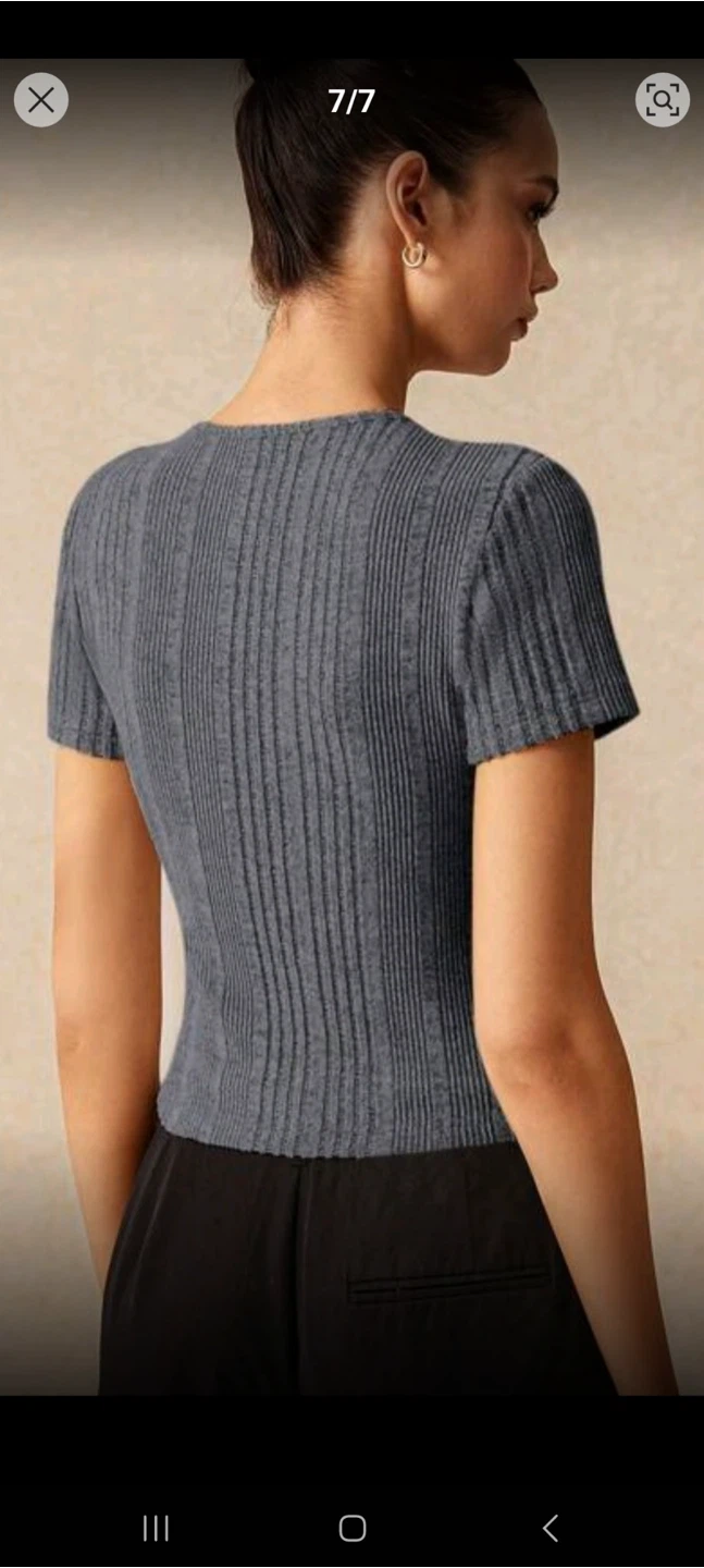 Poeselle Fall Slim Ribbed Short Sleeve Top - photo 2