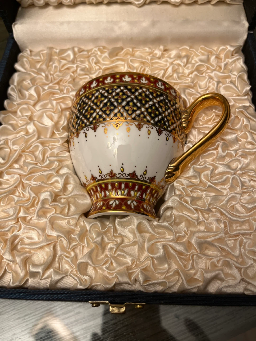Thai Benjarong Porcelain Coffee Cup and Saucer Set - photo 3