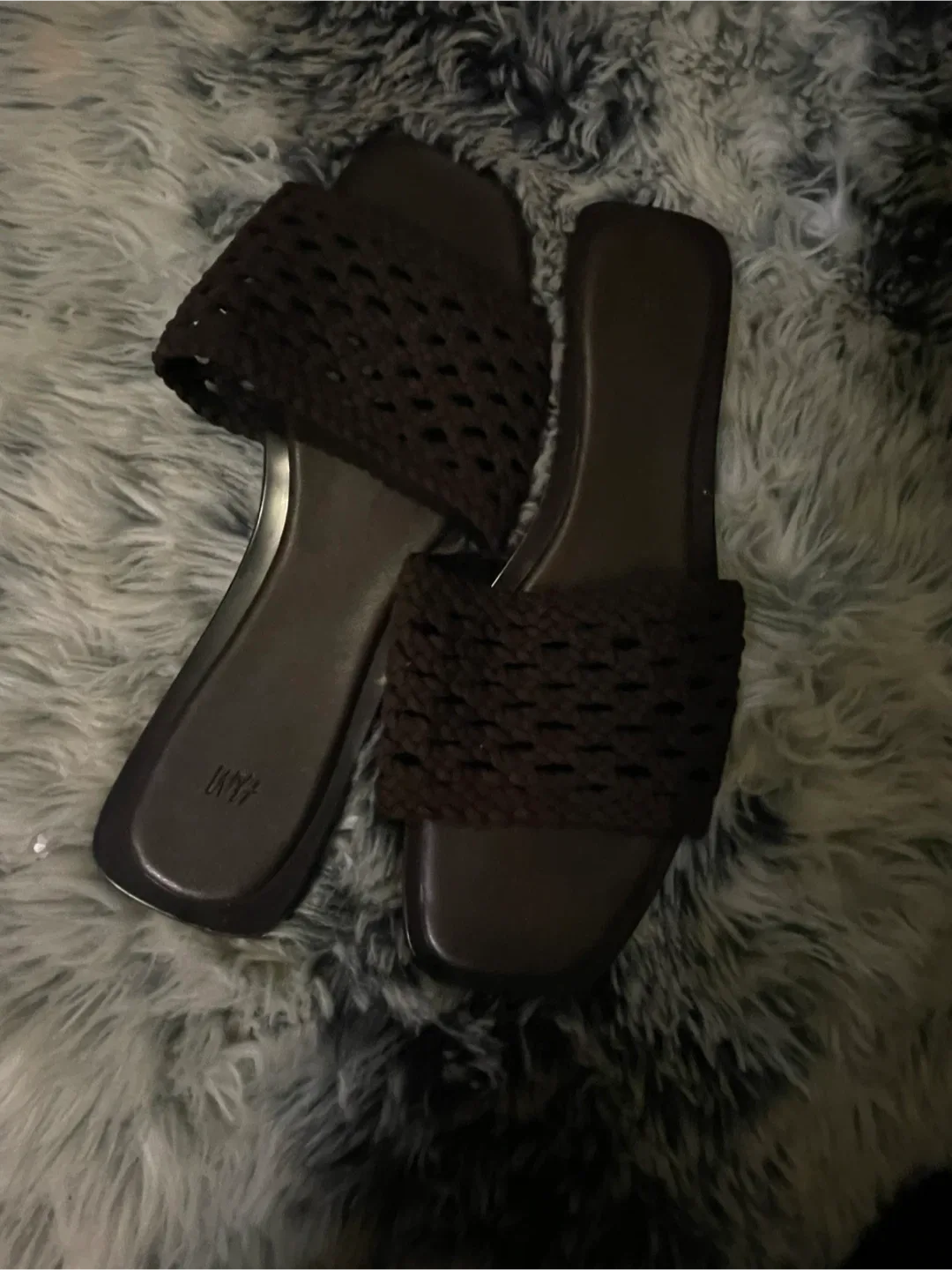 H&M Brown Woven Slides - Size 40
