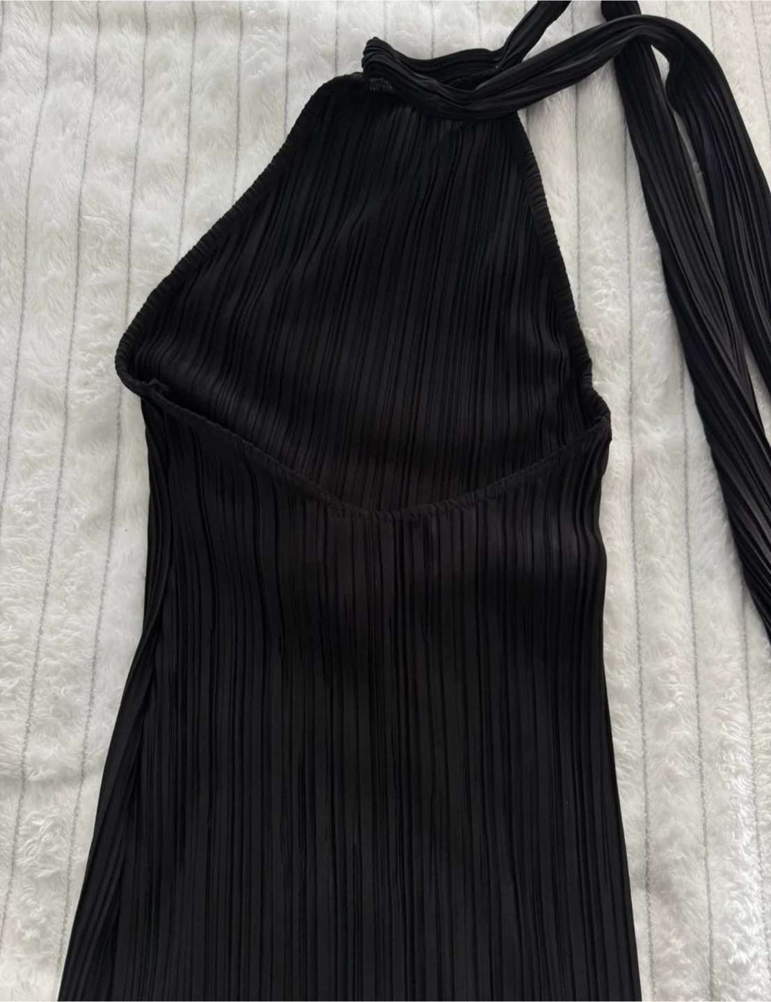 Black Pleated Halter Maxi Dress - photo 3