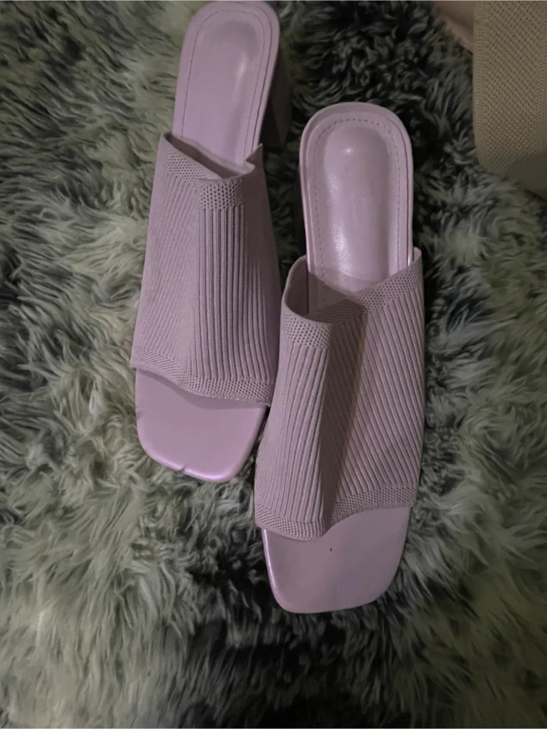 Cuccos Purple Knit Mules - Size 7