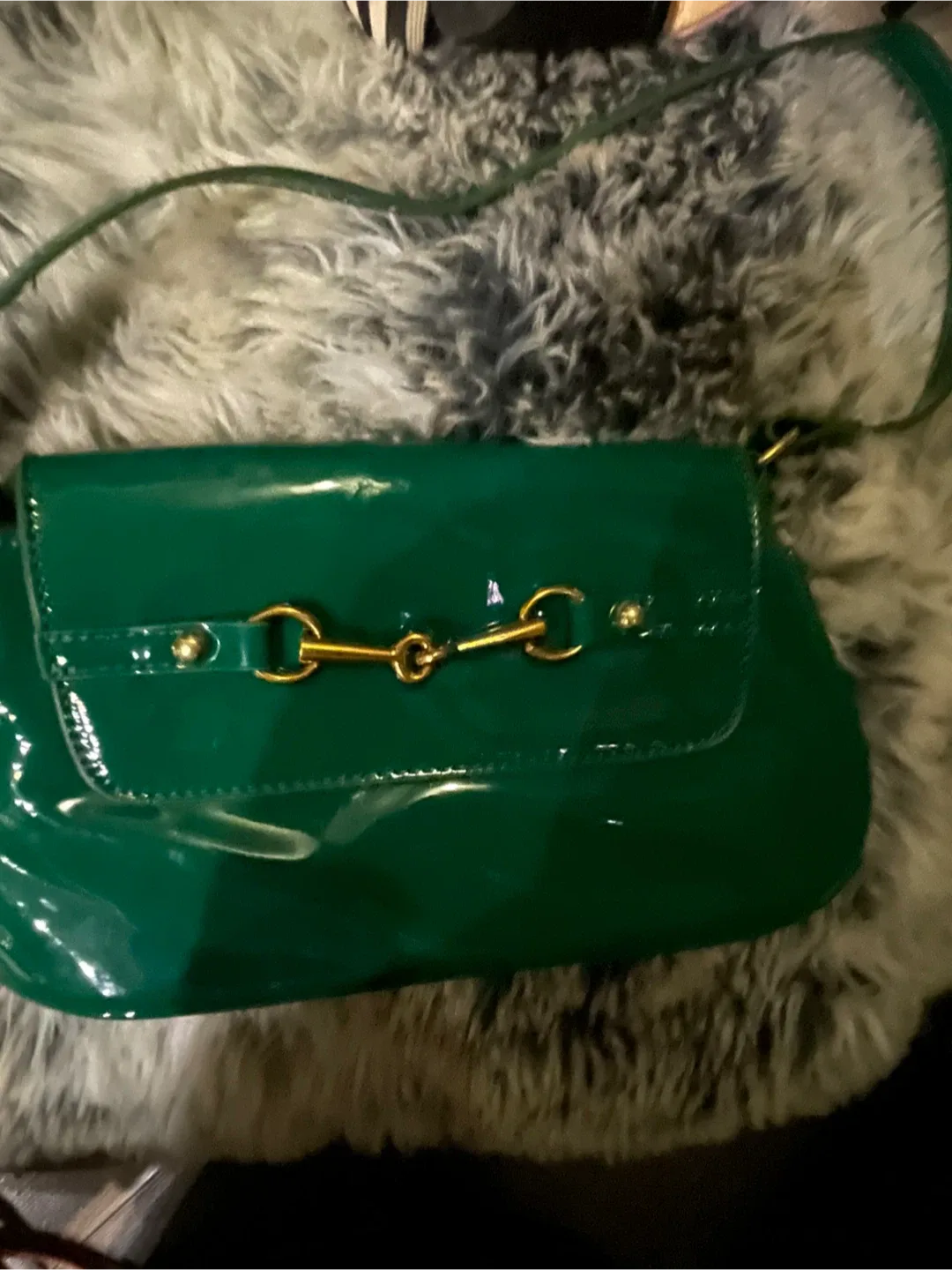 Green Patent Leather Shoulder Bag