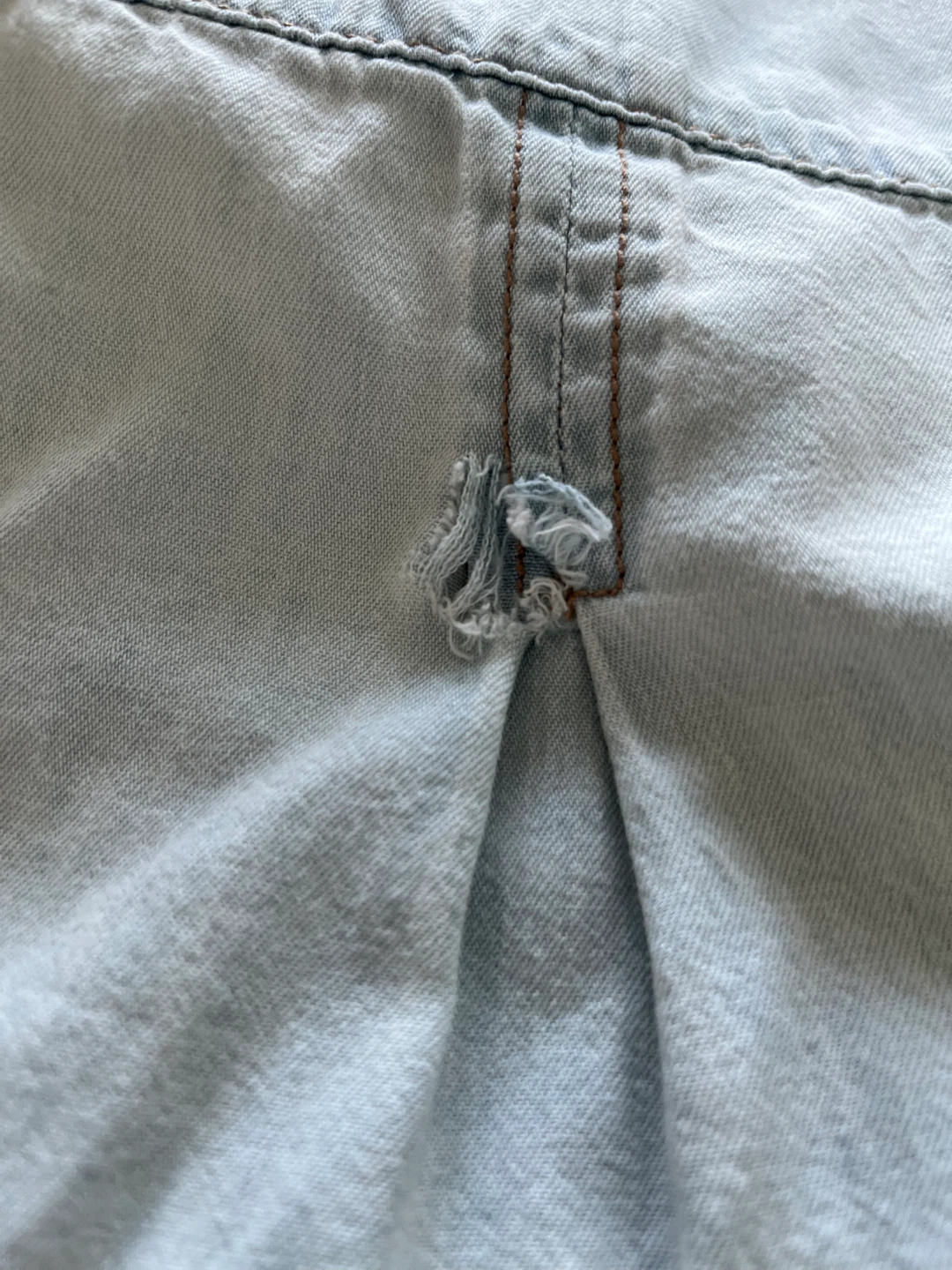 Light Wash Denim Button-Up Shirt - photo 4