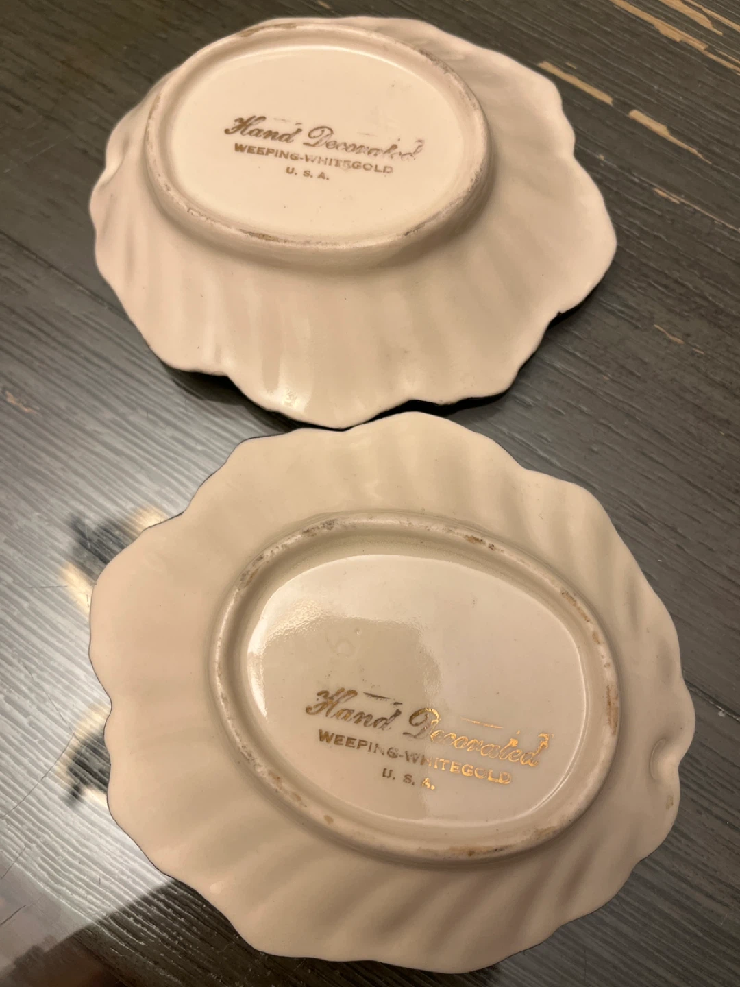 Hand Decorated Weeping Whitegold Dishes - photo 3