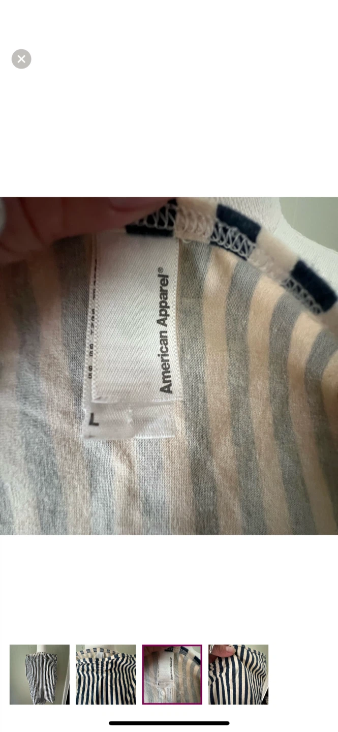 OG American Apparel Striped body suit, Size L - photo 3